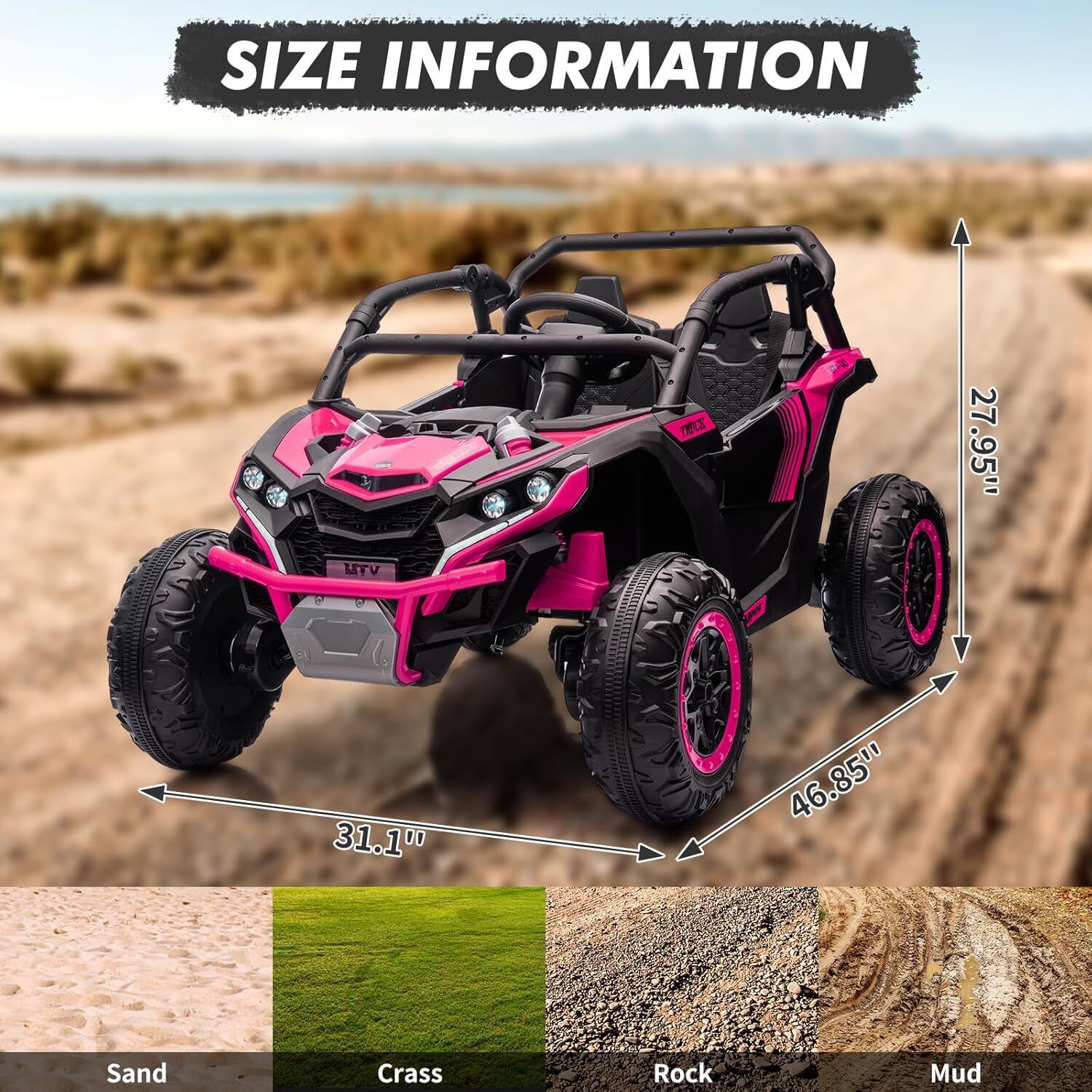 24V Ride On Car 2 Seater Ride On UTV 4x200W Powerful Engine Electric Vehicles