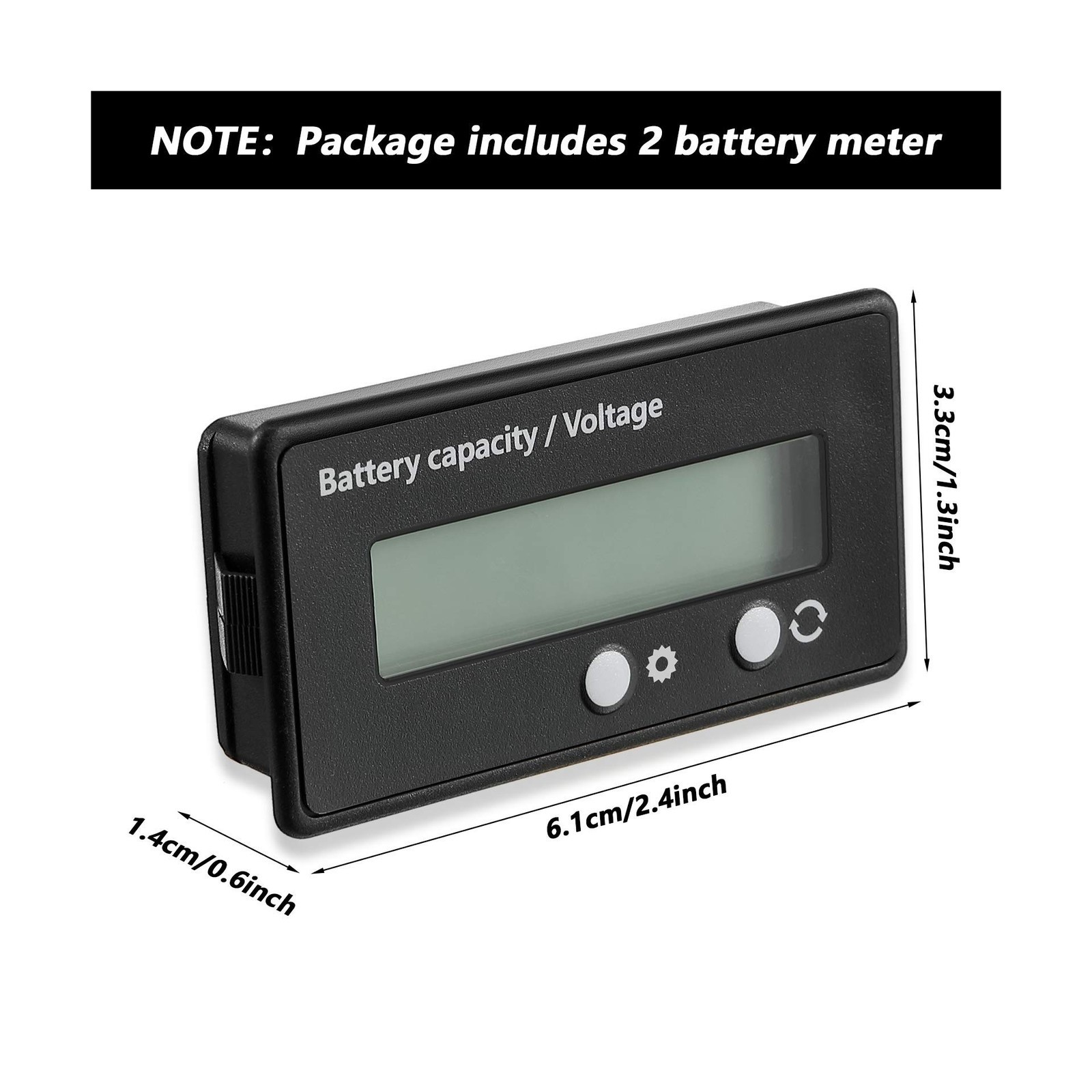 Frienda 2 Pieces Dc 12v 24v 36v 48v 60v 72v 84v Golf Cart Battery Meter with …