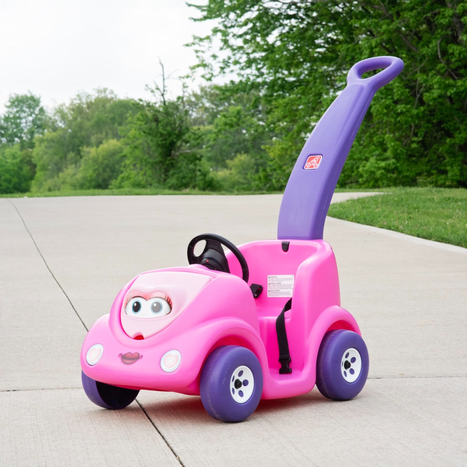 Kids Push Car Buggy Ride-On Toy with Seat Belt & Horn, Durable Plastic, 50 lbs M