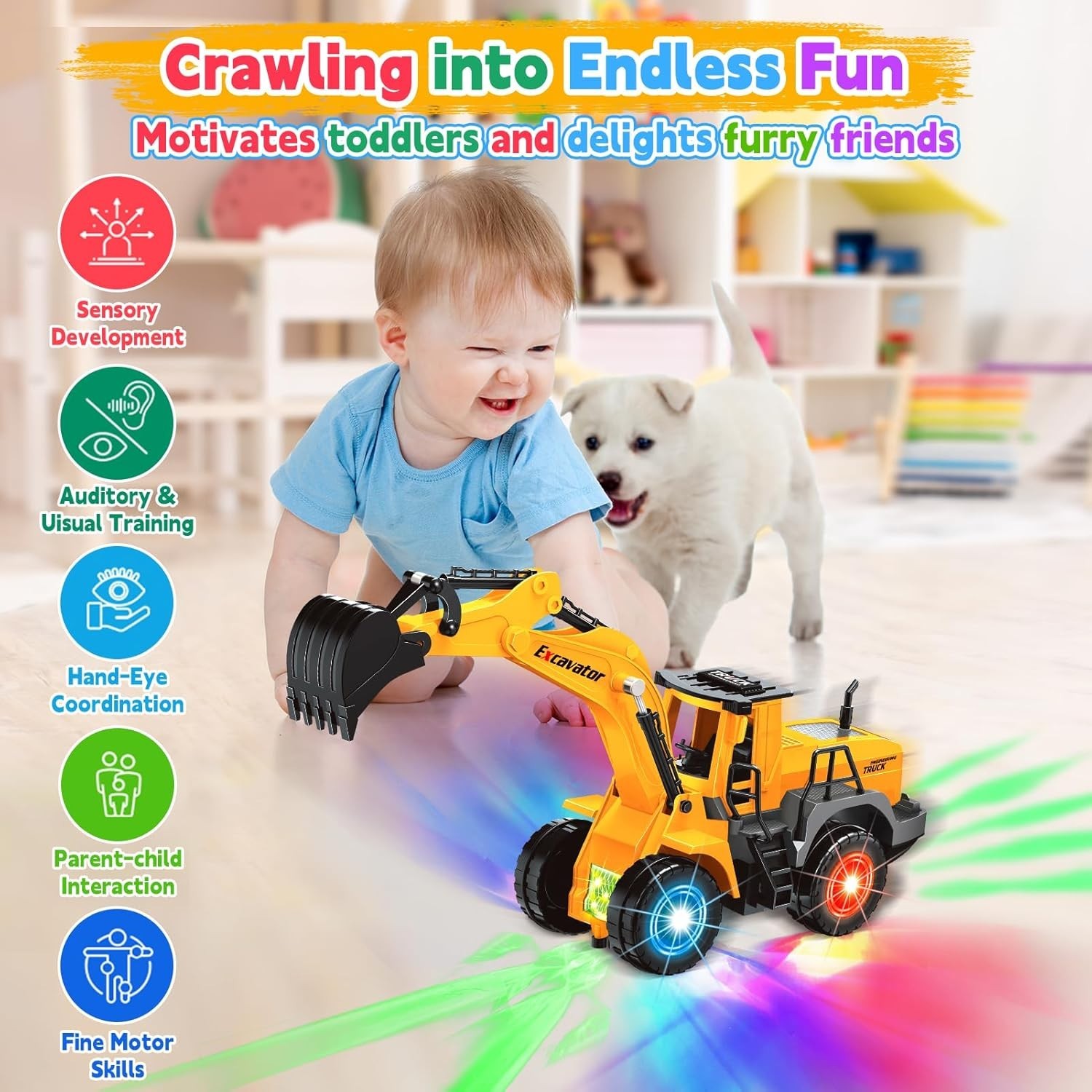 Large Excavator Toy with Realistic Digging Arm – Perfect Birthday Gift for Boys