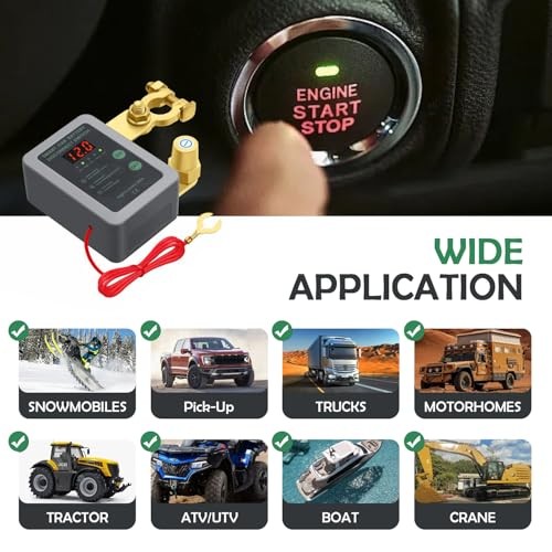 Remote Battery Disconnect Switch DC 12V 240A Anti-Theft Car Kill Switch