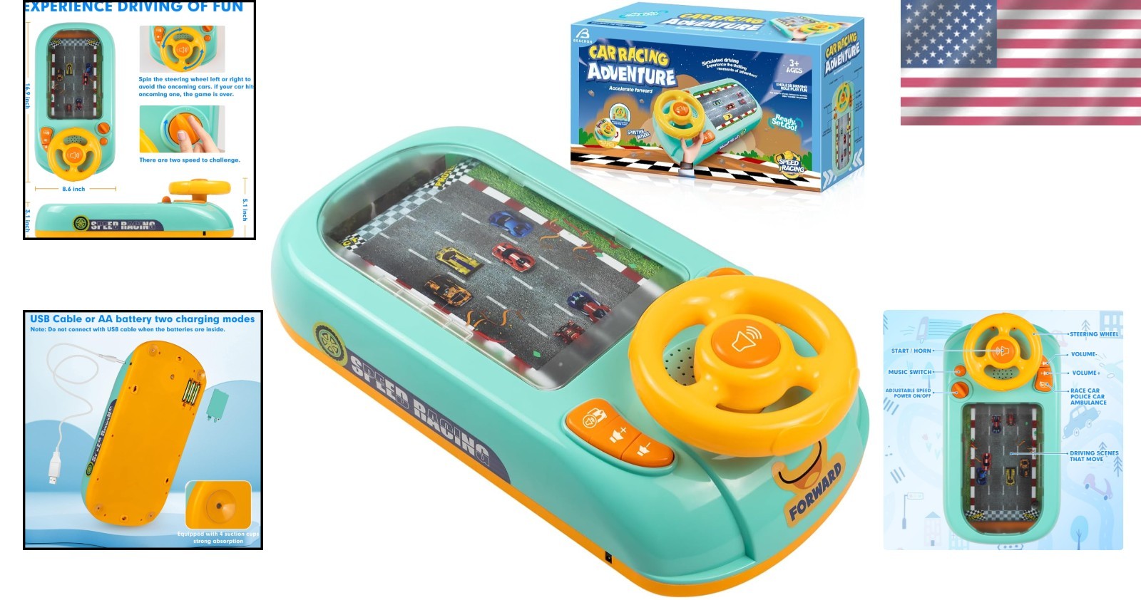 Educational Steering Wheel Toy | Toddler Traffic Sense & Hand-Eye Coordination