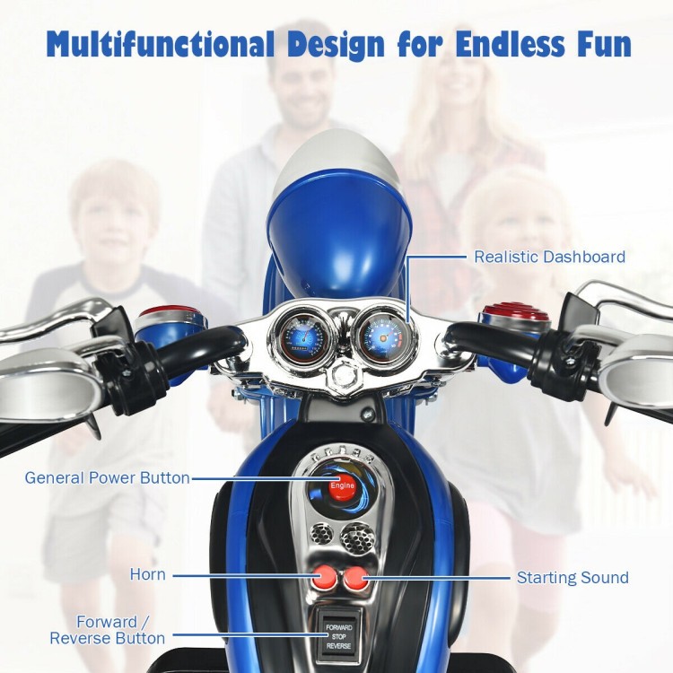 6V Toddler 3-Wheel Chopper Ride-On with Headlight & Music