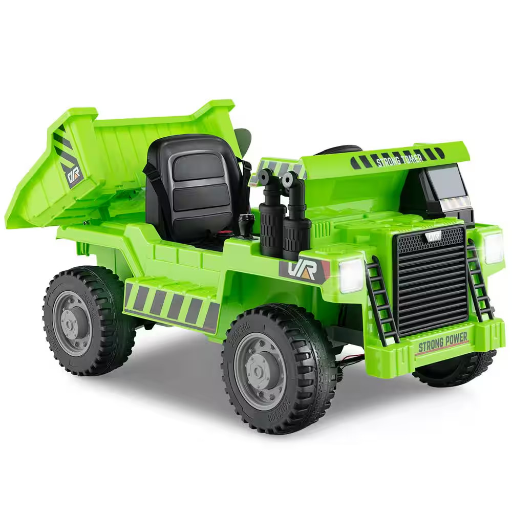 Kids Ride on Dump Truck 12-Volt Ride on Car with Electric Dump Bed 2.4G Remote C