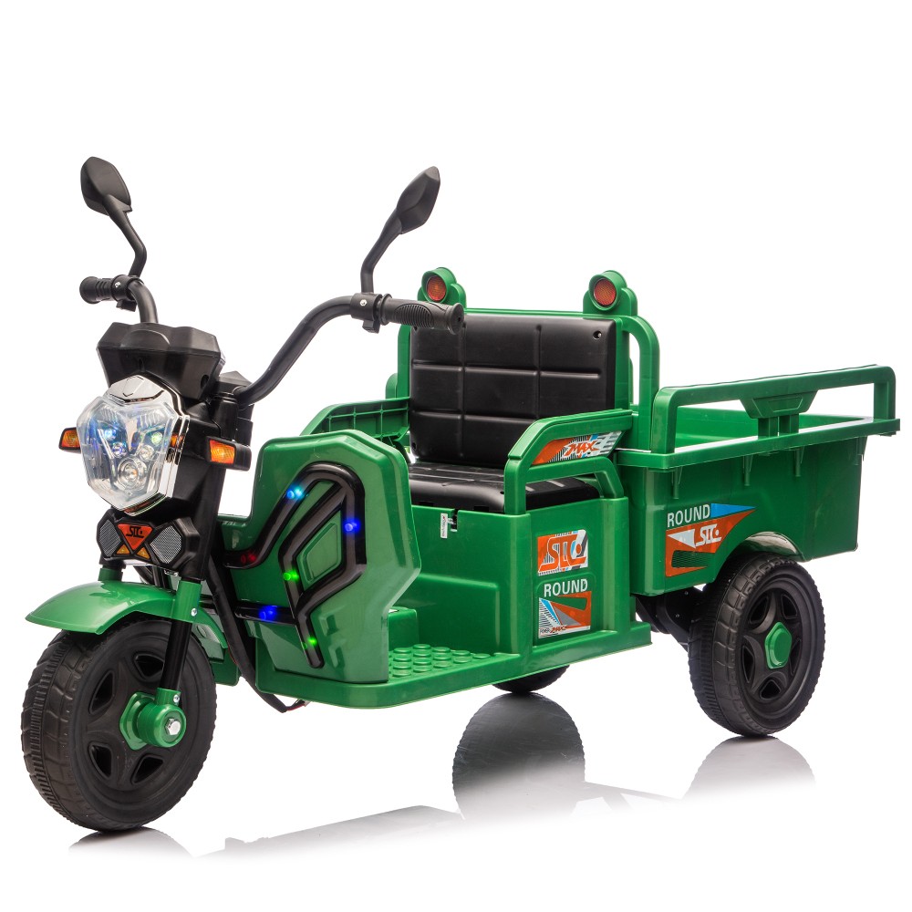 12V Kids Ride On Car 3 Wheels Electric Cargo Truck 2WD Toy with LED Music