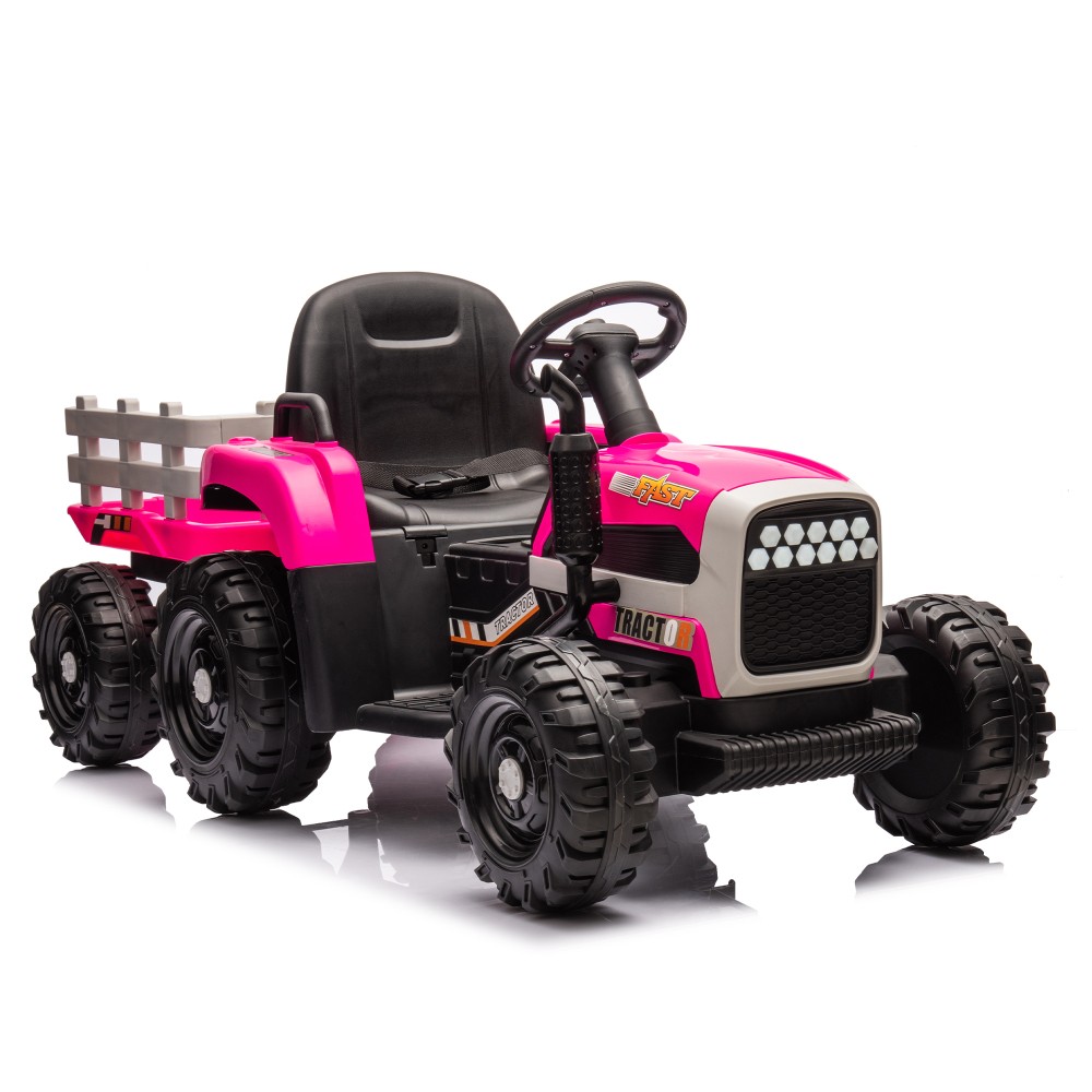 24V Battery Electric Ride on Tractor w/ Trailer 200w*2motor 1.86-4.97MPH/Remote