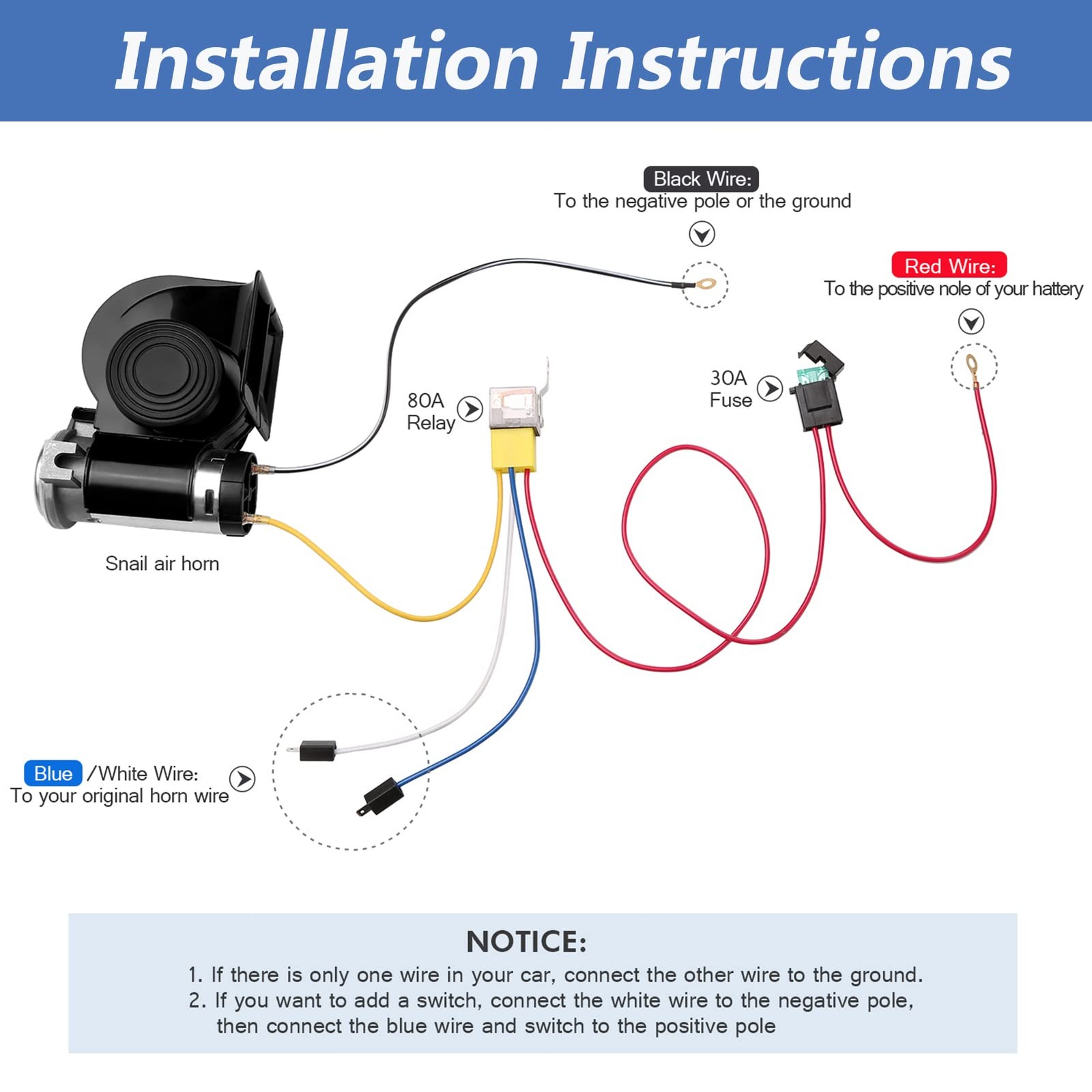 Train Horn Air Horn for Truck, 12V 150DB Snail Train Horn with Automotive Rel…