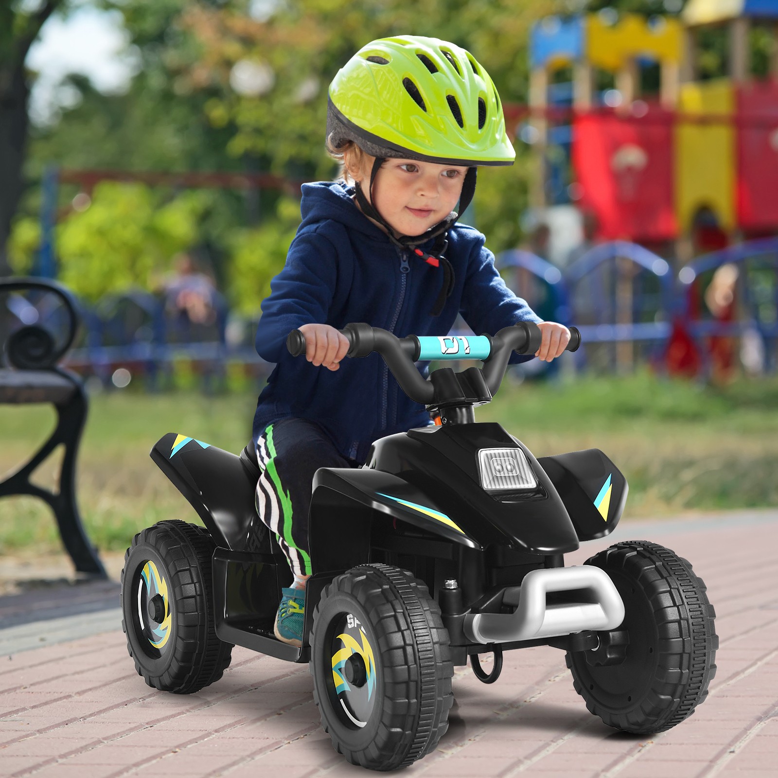 6V Kids Electric Quad ATV 4 Wheels Ride On Toy Toddlers Forward&Reverse Black