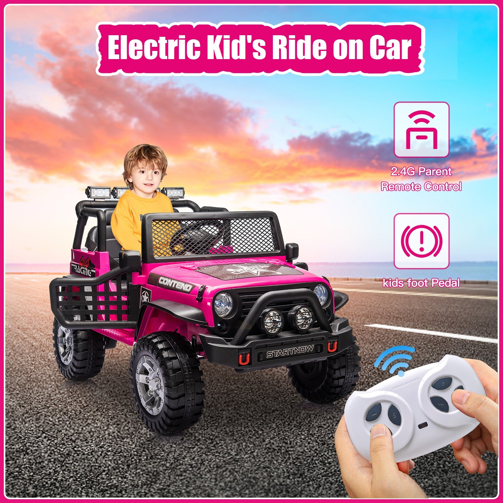 12V Kids Ride On Vehicle Cars 2 Seats Electric Truck Jeep w/Remote Control US