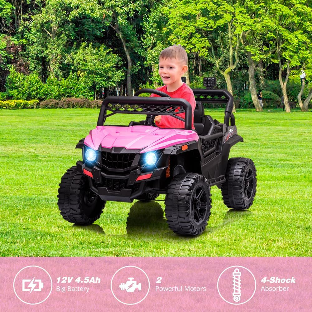 12V Ride on Car UTV with Parent Remote Control for Kids Toys, Spring Suspension