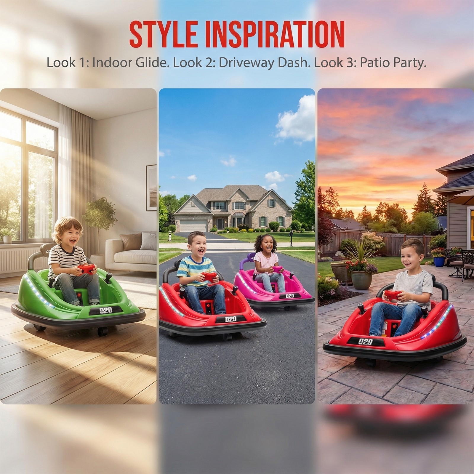 Super Collision 360° Rotating Bumper Car 12V Electric Ride-On Toy Car W/ Remote