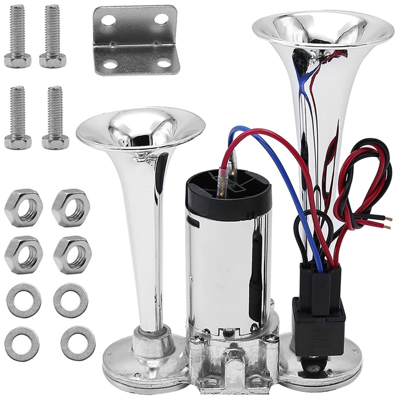 12V Air Horn Kit 150dB Super Loud Dual Electric Train Horns Compressor