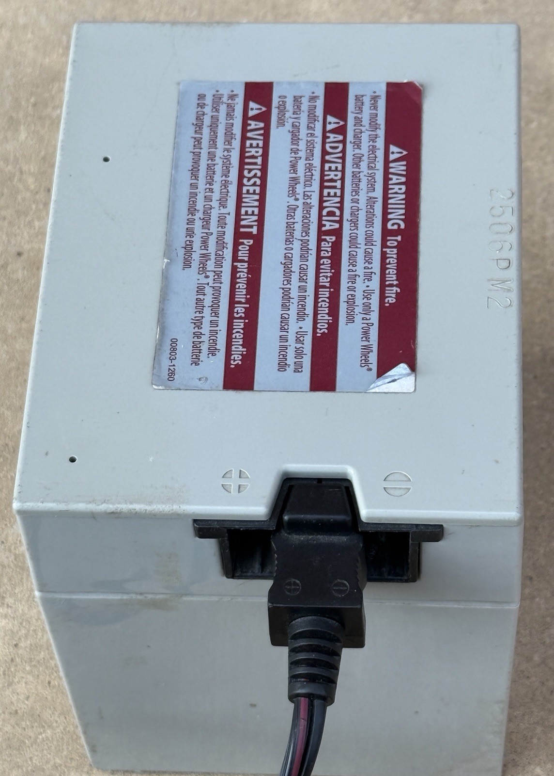 Power Wheels 12V Gray Battery 00801-0638 + 12 VOLT Charger Fisher Price Genuine