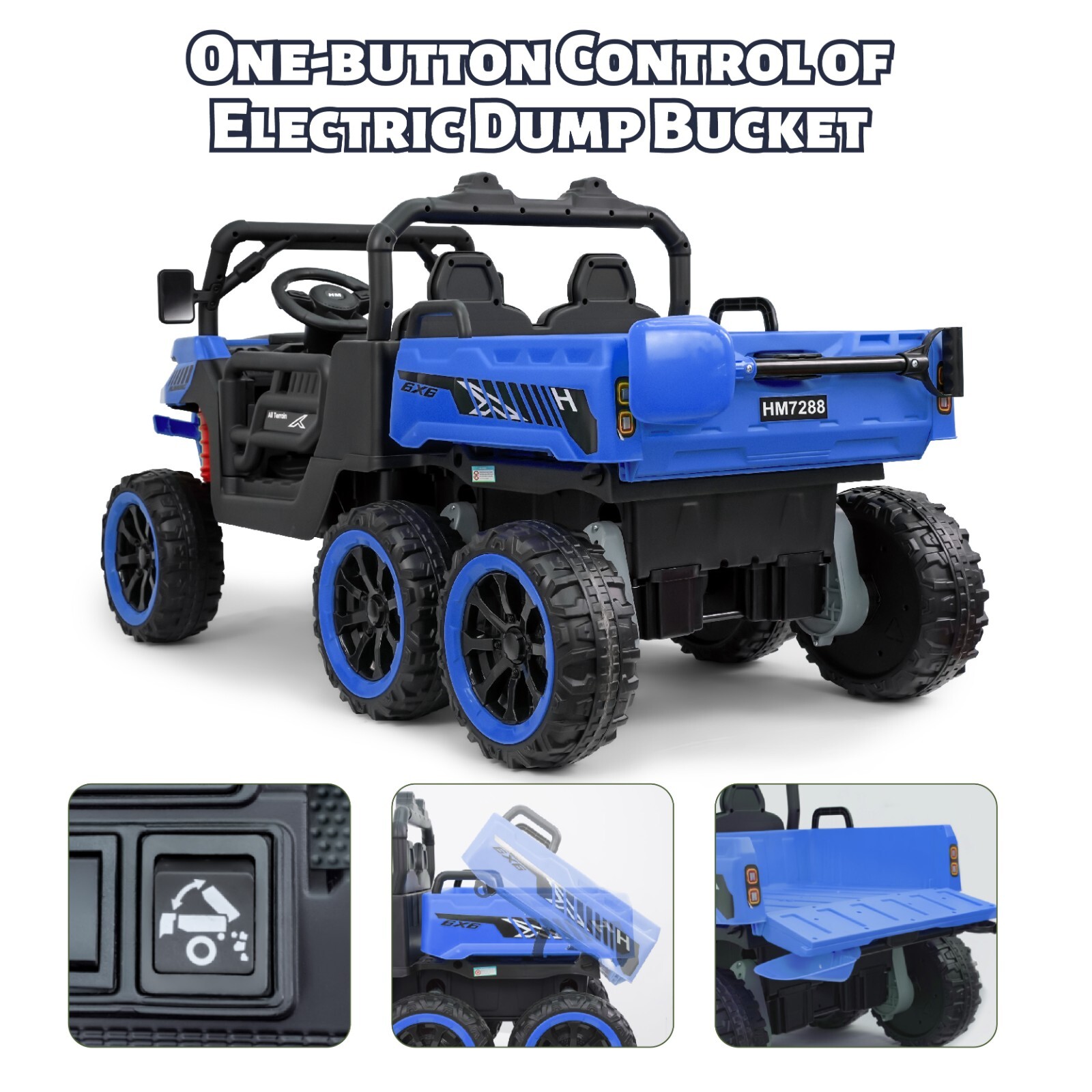 Kids 2 Seater Ride on Car 24V Electric Dump Truck 4WD UTV w/Parental Remote LED