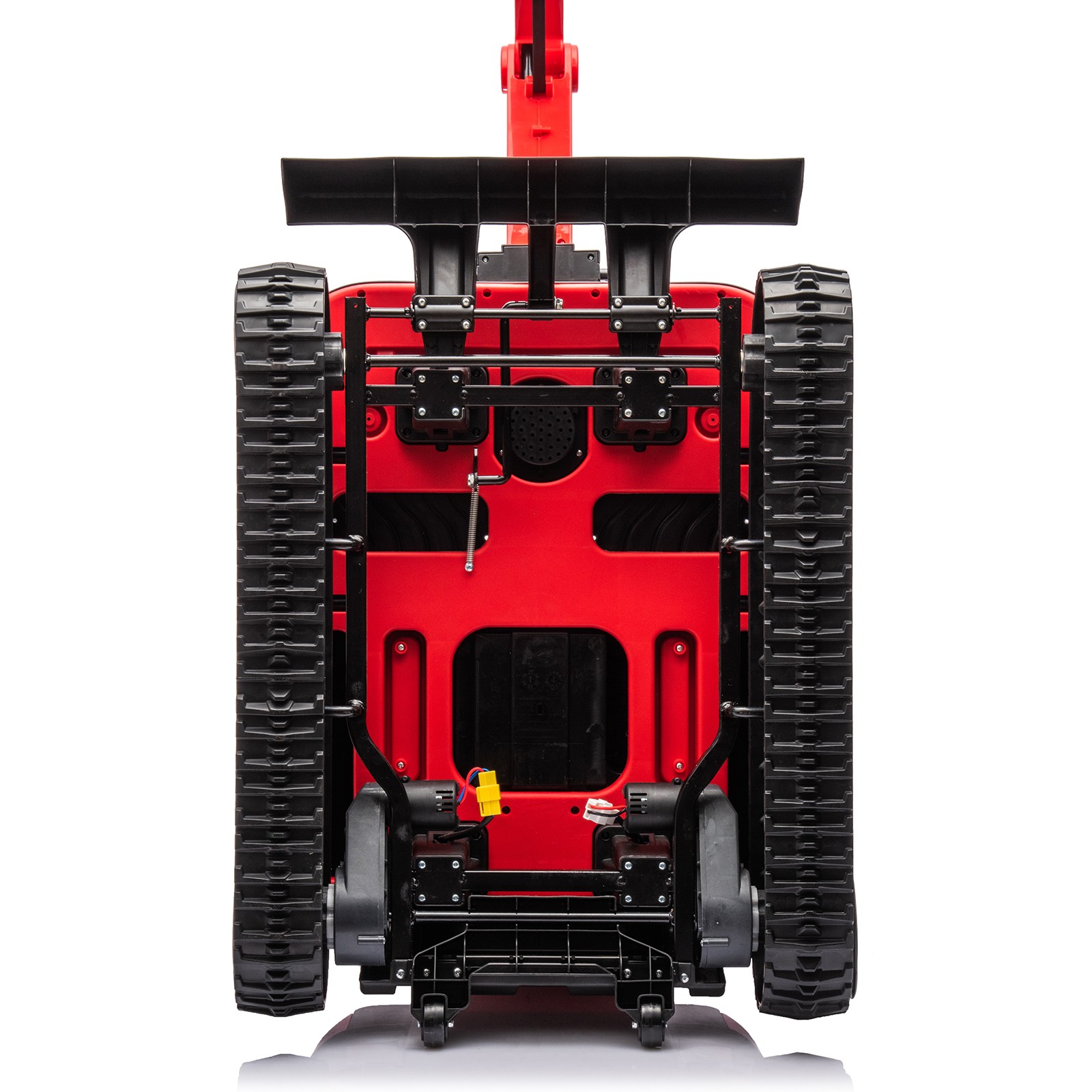 JOYLDIAS Red 360° 12V Battery Kids Ride On Excavator & Bulldozer w/MP3,Remote
