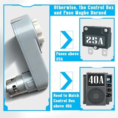 24V RS775 Fast Motor Gearbox Pair for Power Wheels Upgrade, 12V-24V High Torque