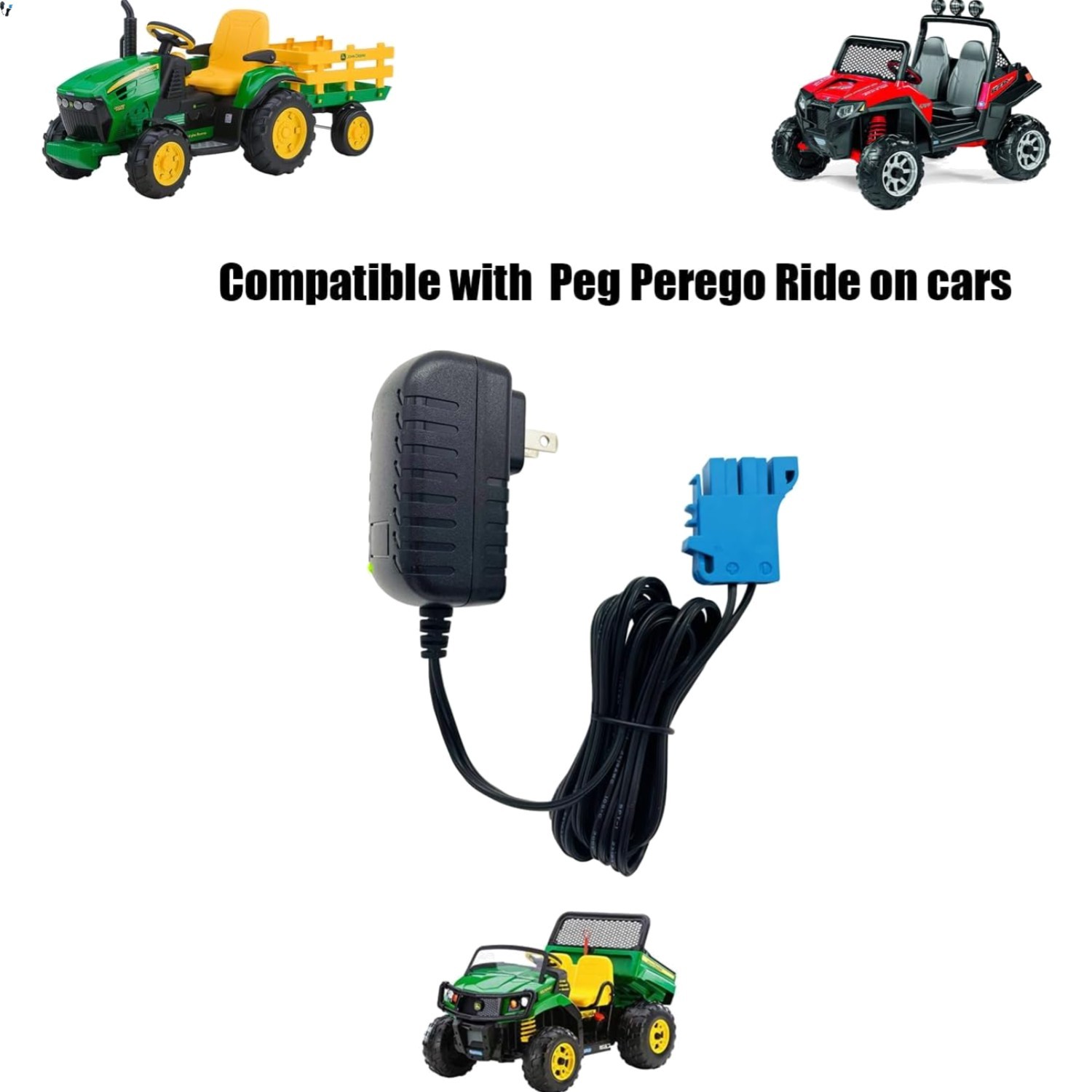 12-Volt Small Plug Charger for Peg Perego Battery,12V Charger for Peg Perego …