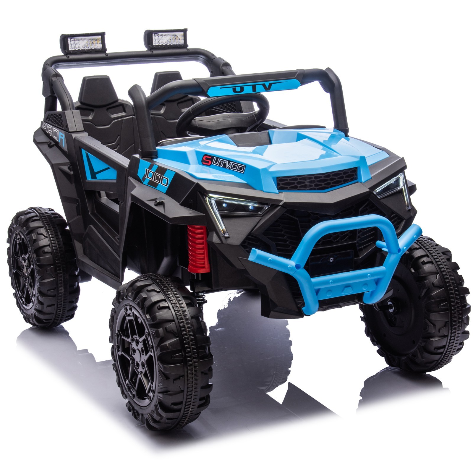 24V Kids Ride On Car 4 Wheeler UTV 400W Electric Car Toy w/ Remote Control Blue