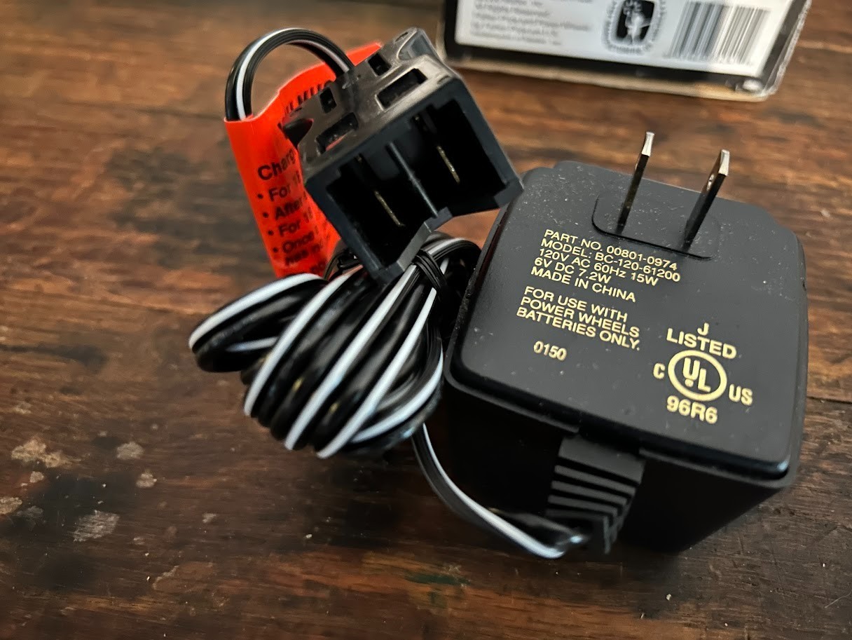New Power Wheels 6-Volt Super 6-Volt Battery Charger 00801-0974