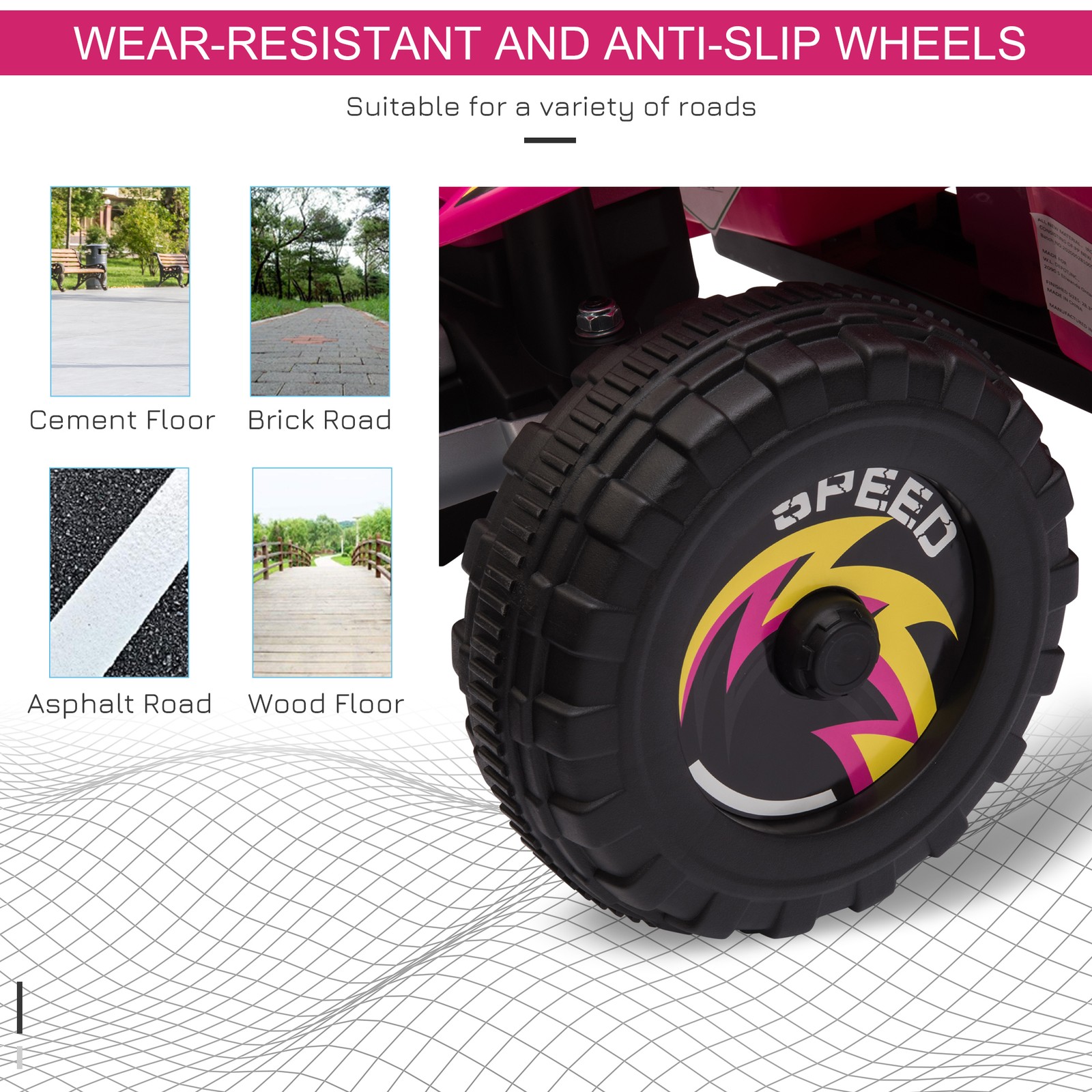 6V Kids Electric Ride on Car ATV Toy Forward Reverse for 18-36 Months Old Pink