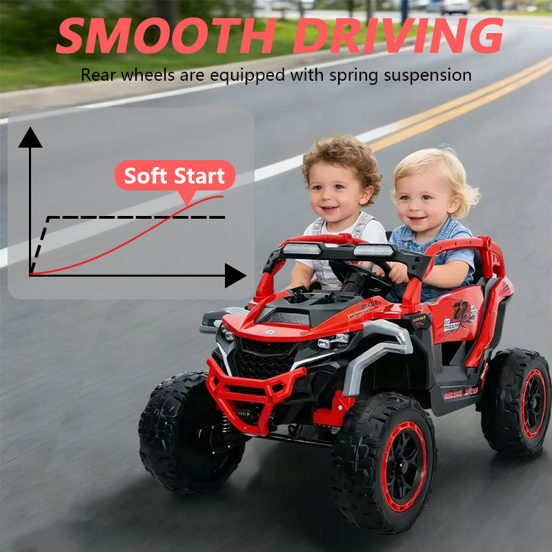 12V Kids Ride On UTV 2 Seaters Electric Car Toy 4 Wheeler Off-Road Car W/ Remote
