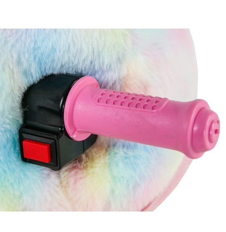 Dynacraft Unicorn 6V Plush Ride-On, Ages 18 Months-3 Years,With Pink Castle Tent