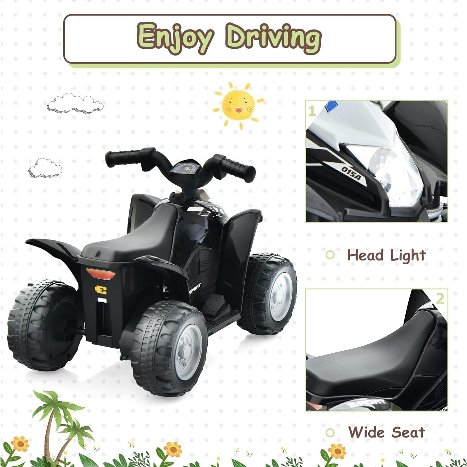 Carro Electrico Para Niños De Años Montar Manejar Y Jugar Con Luces NUEVO
