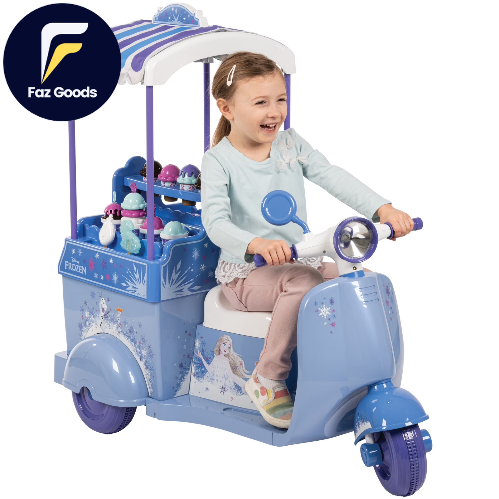 6V Disney Frozen Ice Cream Cart Battery Ride-On Toy Ice Cream Toys