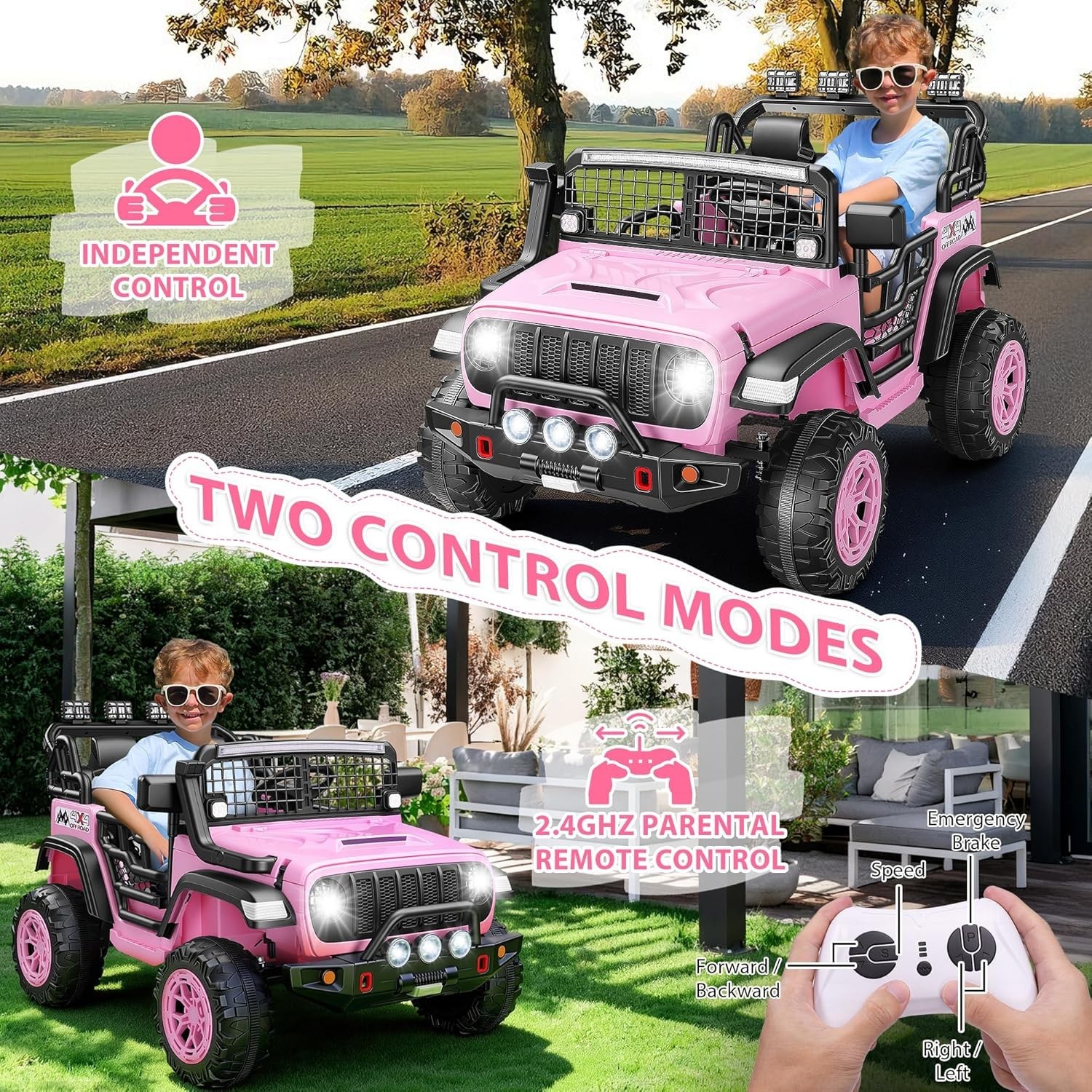 Ride on Car for Kids 24V Electric SUV w/Remote Control, 2x200W Motor Bluetooth🎁