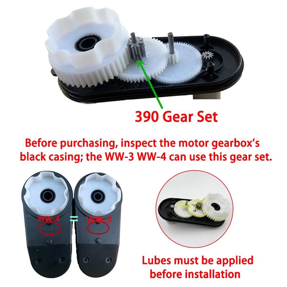 URIMPAVIDO Kids Powered Ride On Car Remote Control 390 Gear Set, White