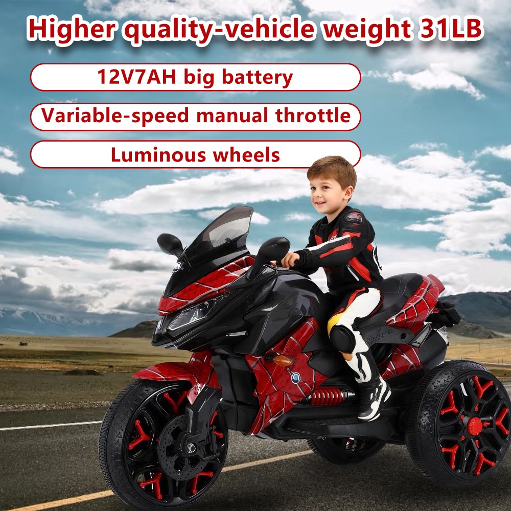 Kids Electric Motorcycle with Trainning Wheels for 3-6 Years Boys Girls