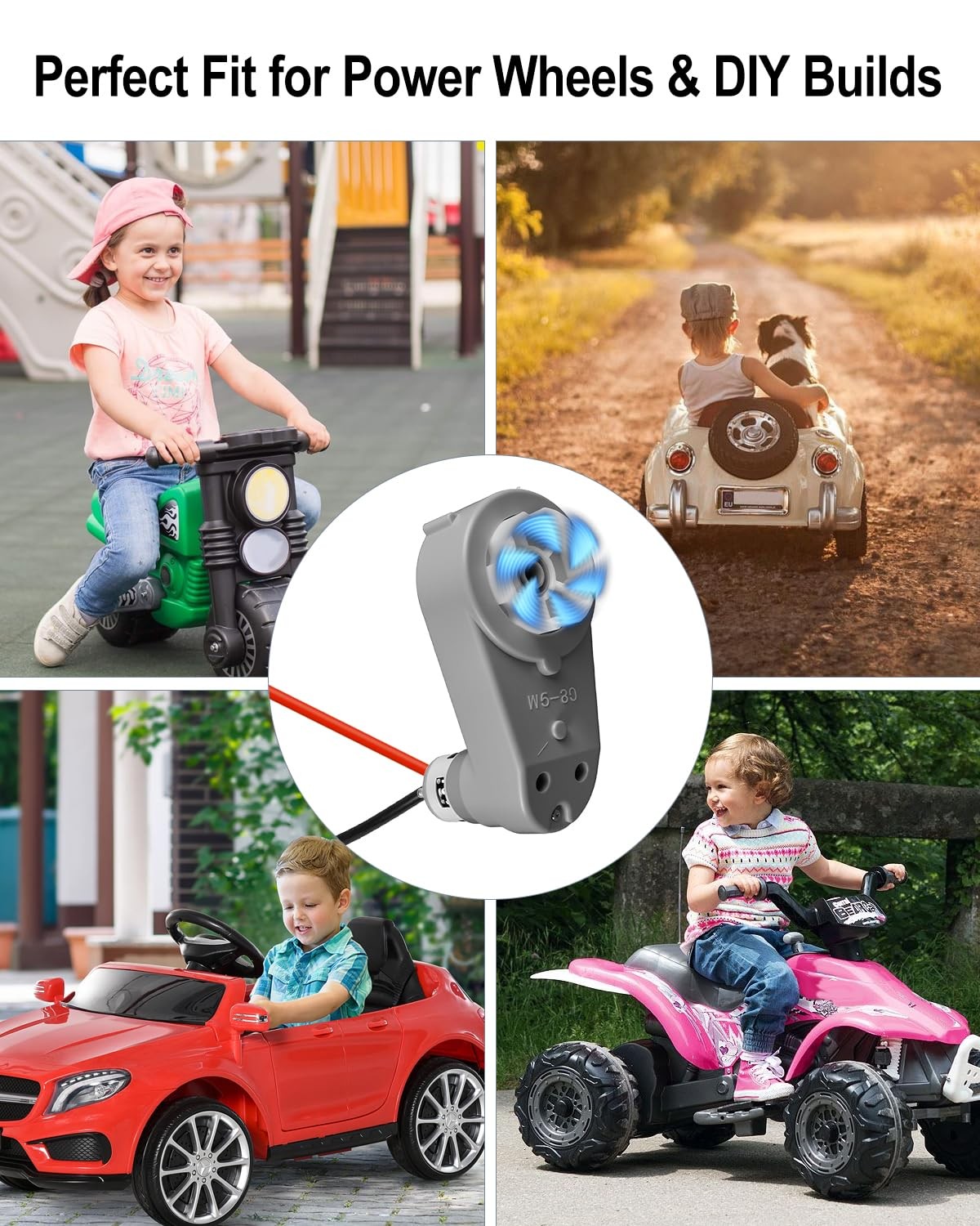 2Pcs 24 Volt RS775 High-Speed Motor Gearbox for Kids Ride-On Car, 280W Powerf…