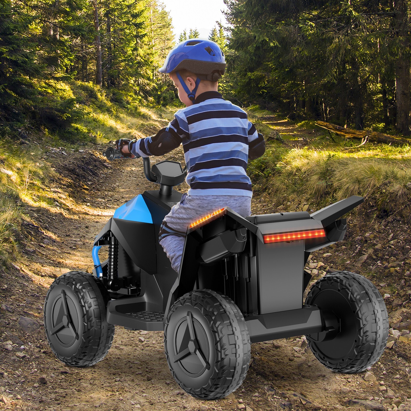 24V children’s beach toy car ATV with 4 spring suspensions and music LED lights