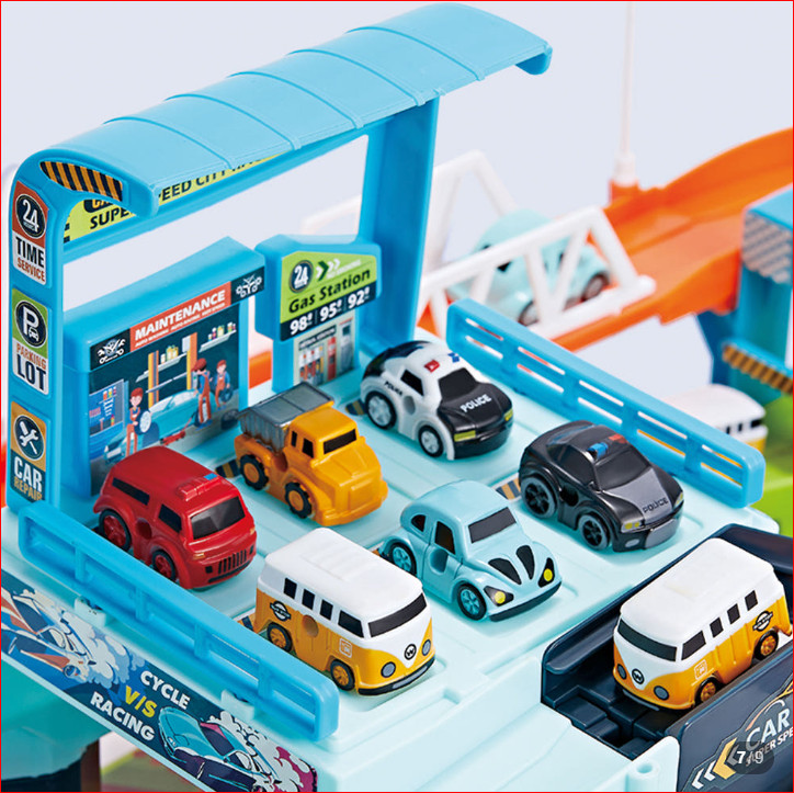 Interactive Steering Wheel Control Race Track Toy for Toddlers (Cars Sold Separa