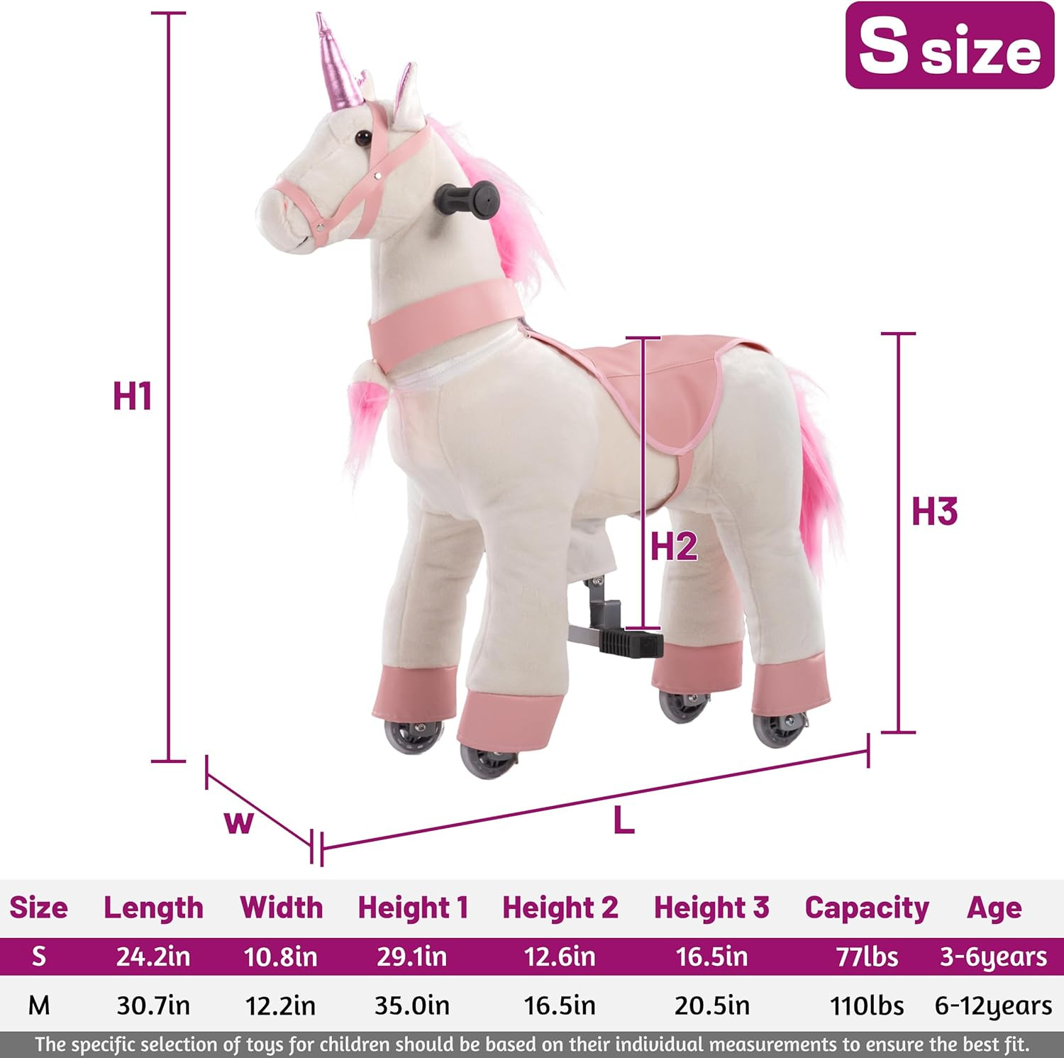 Ride on Unicorn Toys, Kids Ride on Horse Riding Horse Toys Ride on Toys for 3-5