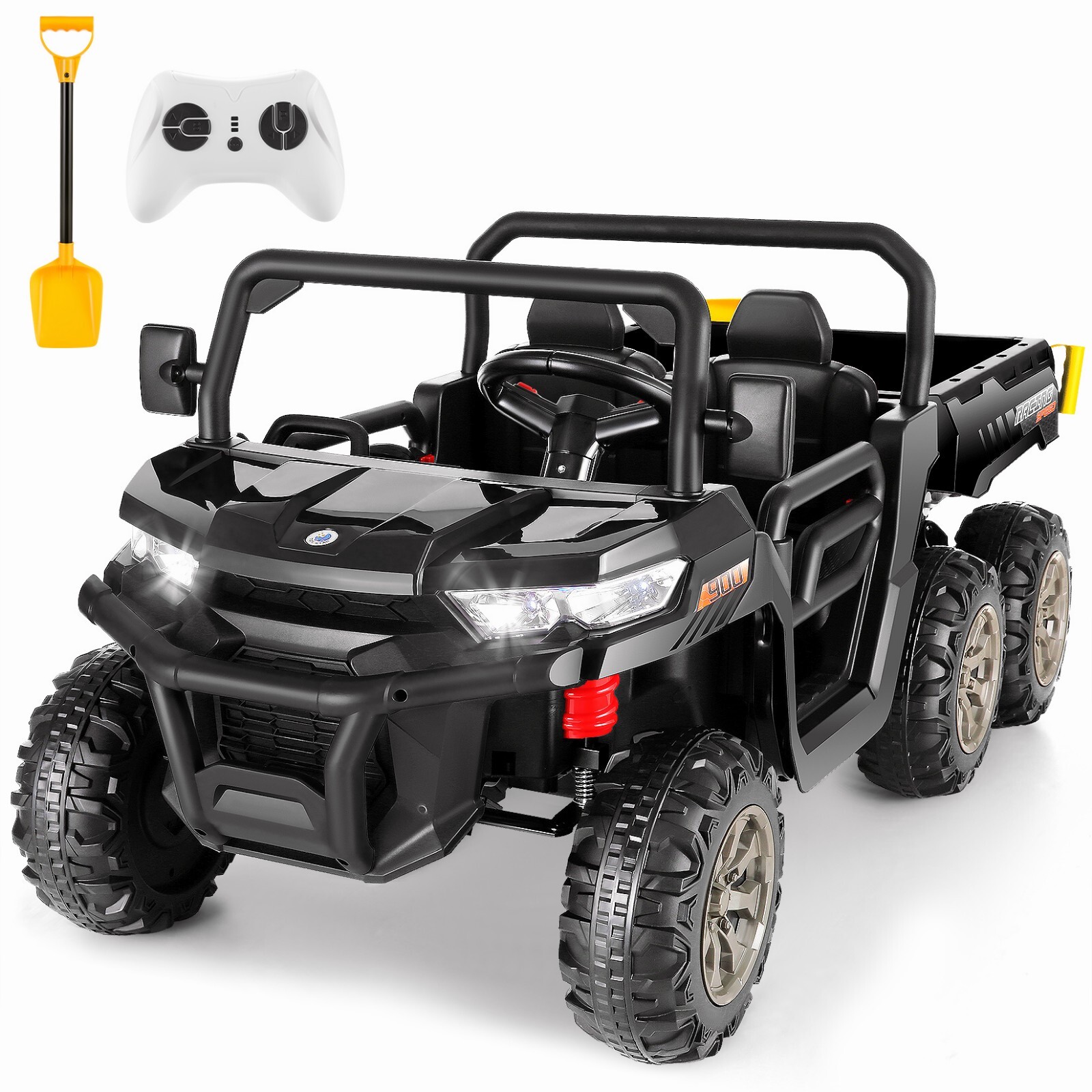 24V 4WD Kids Ride on Dump Truck with Remote Control, 2 Seater Electric Car Toy*