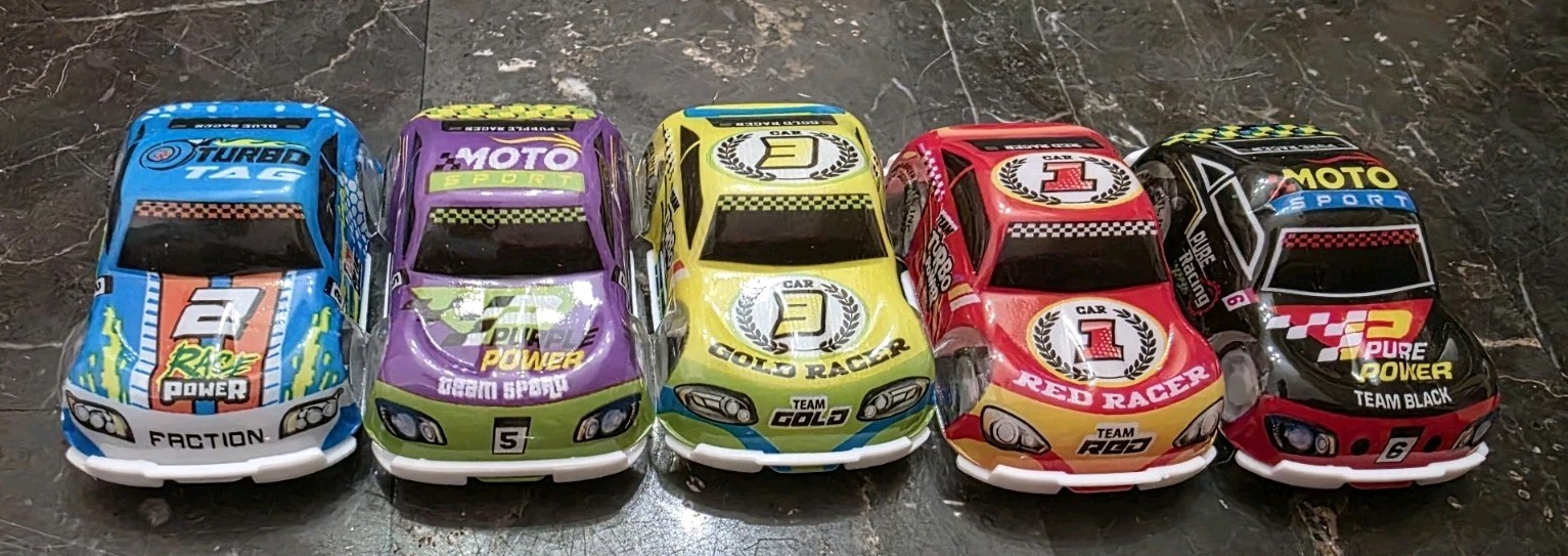 Speed Shotz Pull Back Race Car Lot of 5 Cars Toys Black Blue Red Purple Yellow