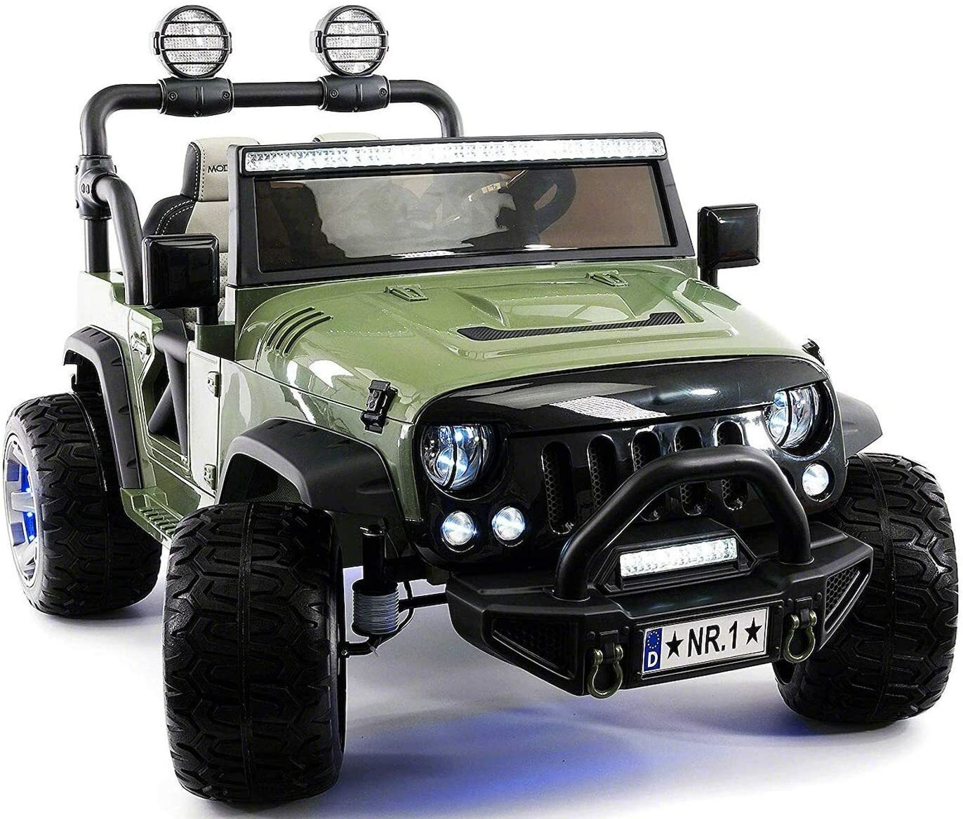 12V KIDS RIDE ON JEEP TRUCK CAR,TWO POWERFUL MOTORS,2 SEATS,RUBBER TIRES W R/C