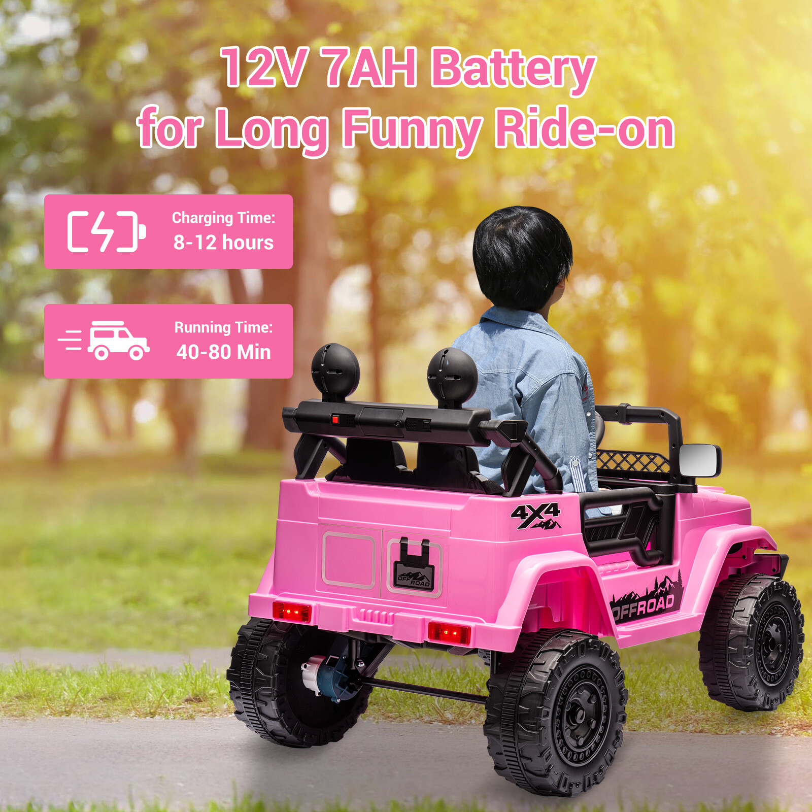 2 Seater 12V Kids Ride On Car Electric Vehicle Toy Truck Jeep w/ Remote Control