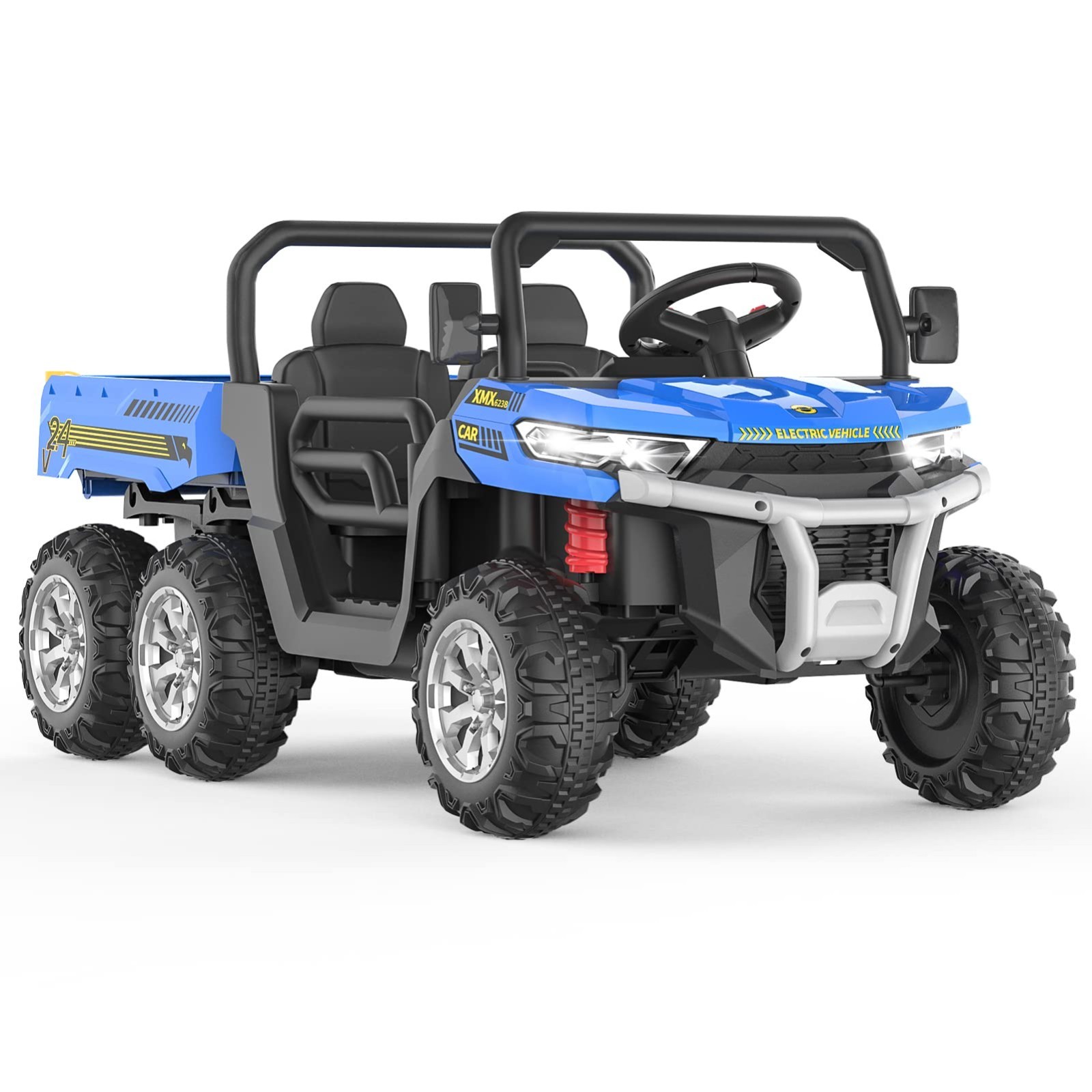 2 Seater 24V Ride On Dump Truck UTV Car with Electric Dump Bed w/ Remote Control