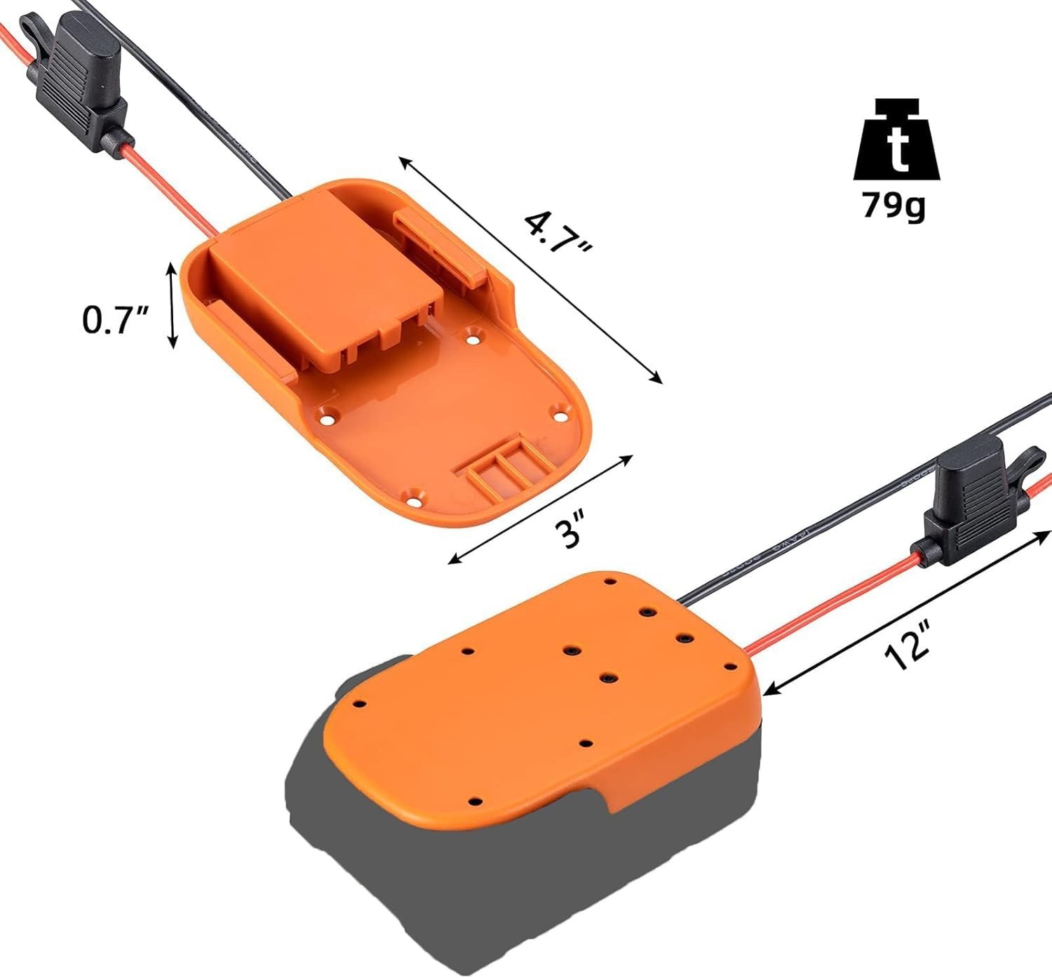 Safe and Easy 18V Adapter for Power Wheels with Fuse & 14 AWG Wire Terminals