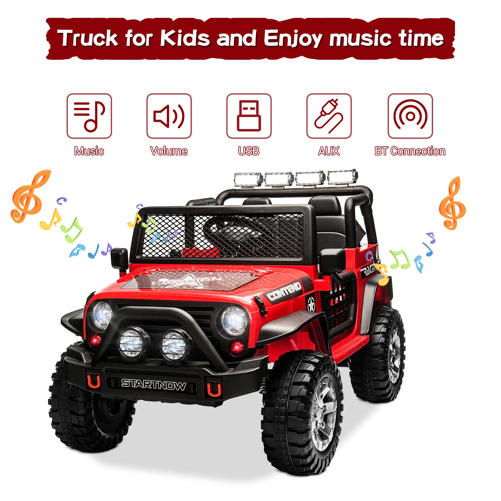 12V 2 Seats Kids Ride On Car Jeep Electric Truck Off-Road Vehicle Remote Control