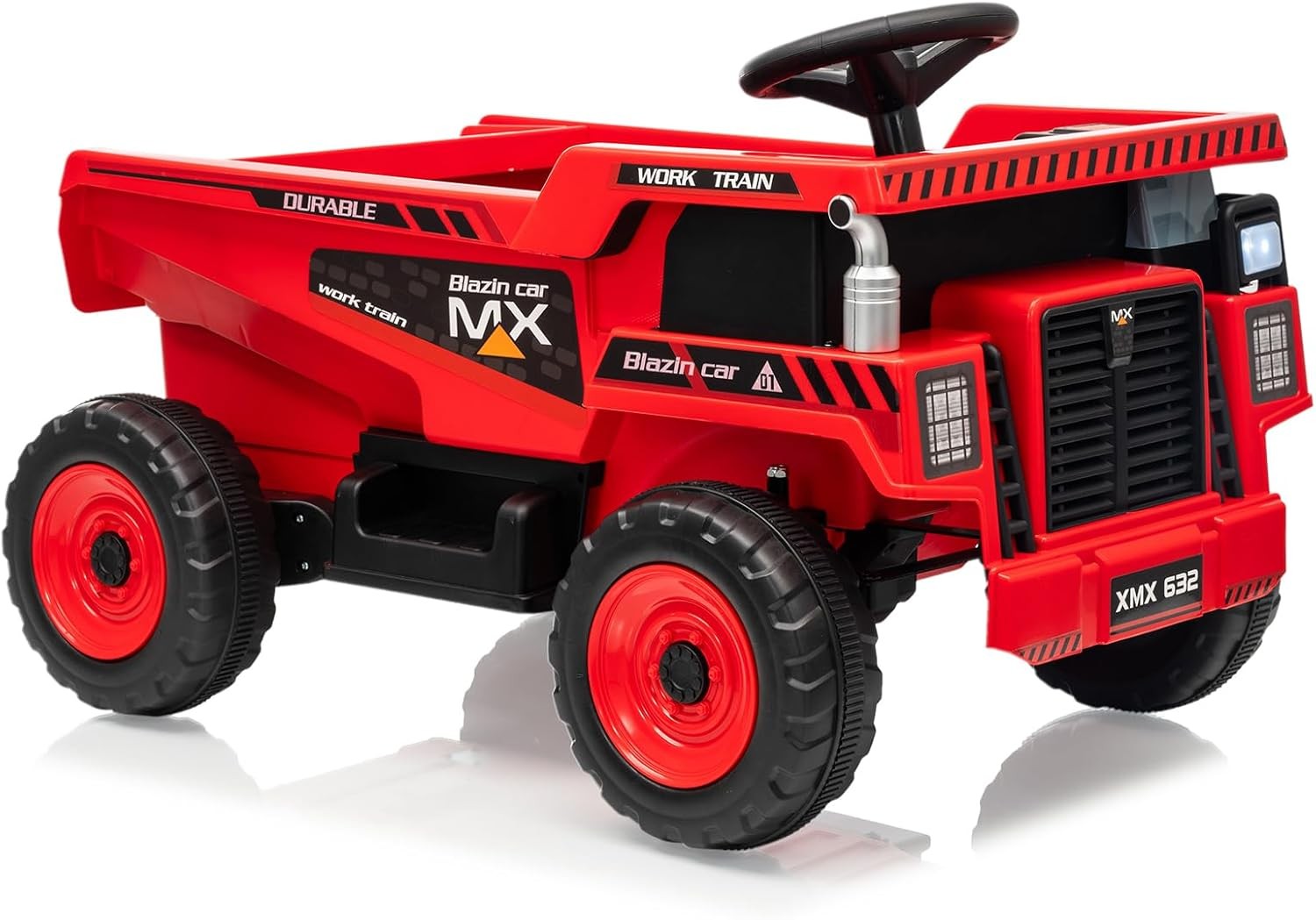 12V Ride On Dump Truck w/ Remote, Auto-Dump Bed, Shovel & Music for Kids 3-8