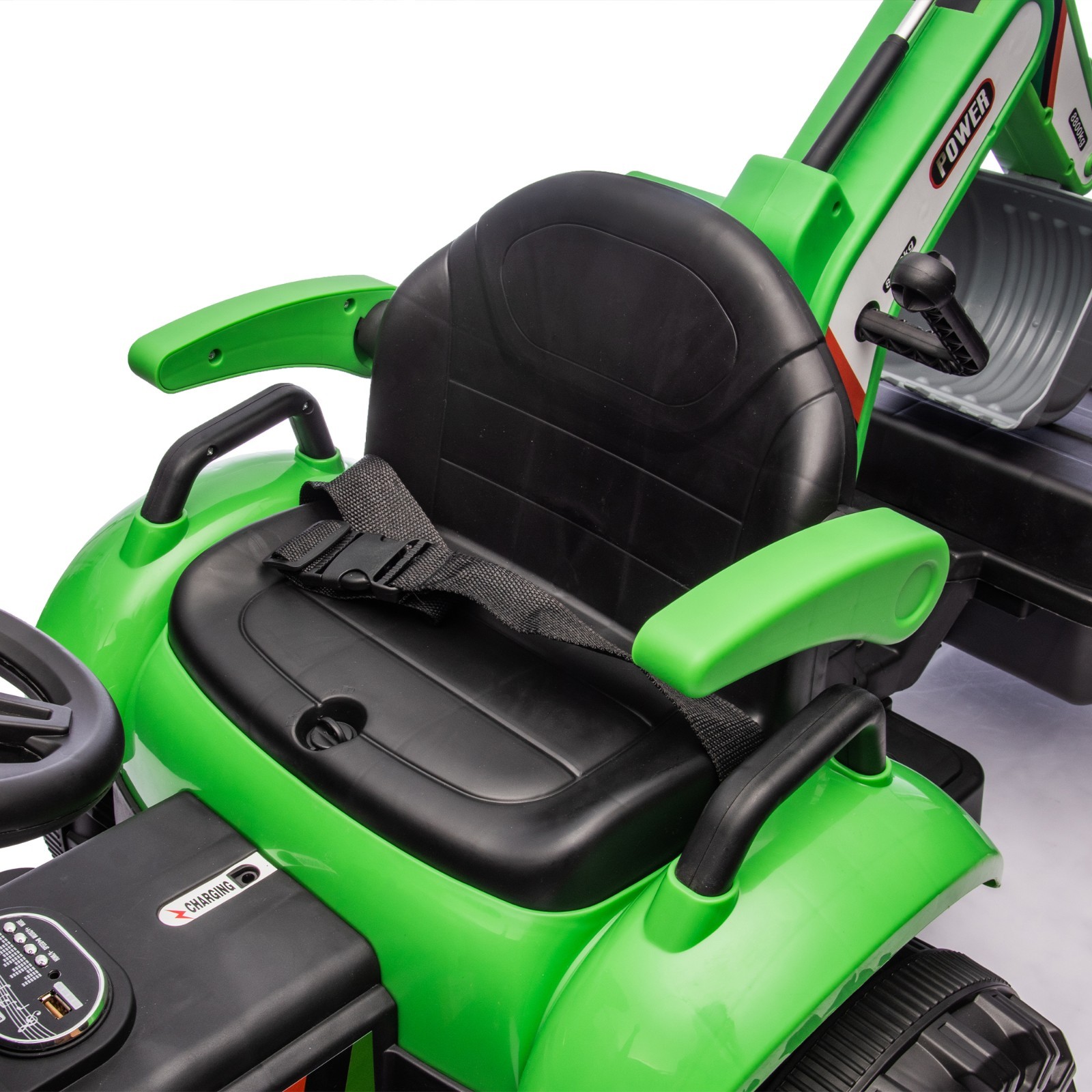 24V Kids Ride on Tractor 4-in-1 Excavator Dump Truck W/Remote 3-Speed Adjustable