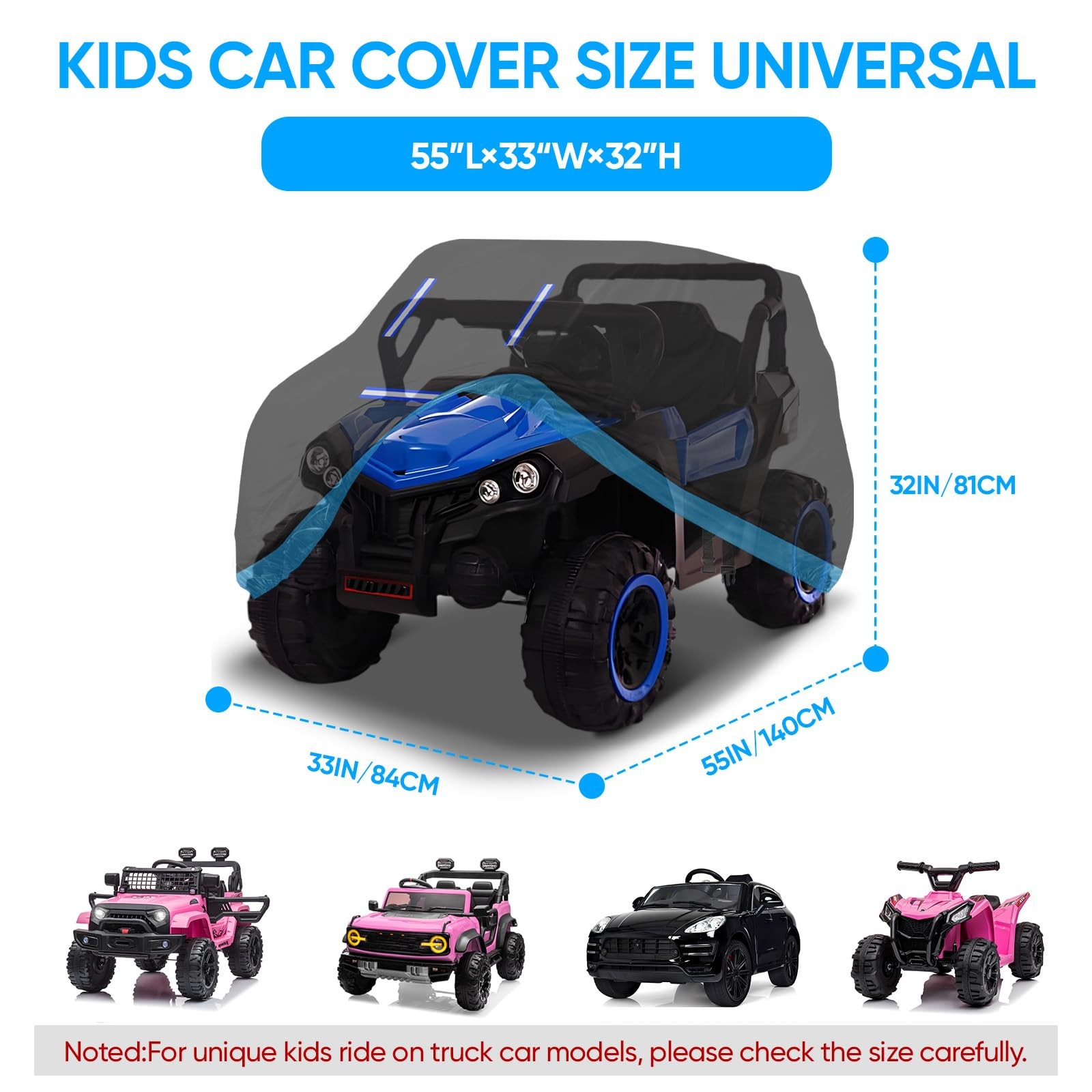 Kids Ride On Toy Car Cover,Large Power Wheels Cover Waterproof,Heavy Duty 420…