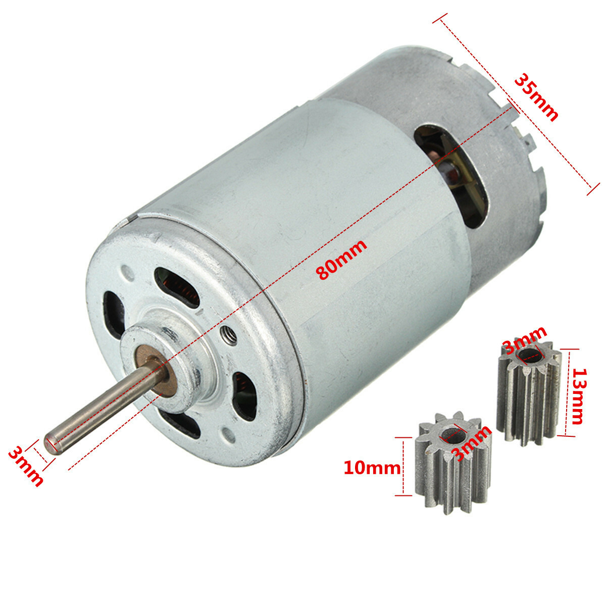 12V 30000RPM Electric Motor Gear Box W/ 2 Gears For Kids Ride On Car Toy Parts