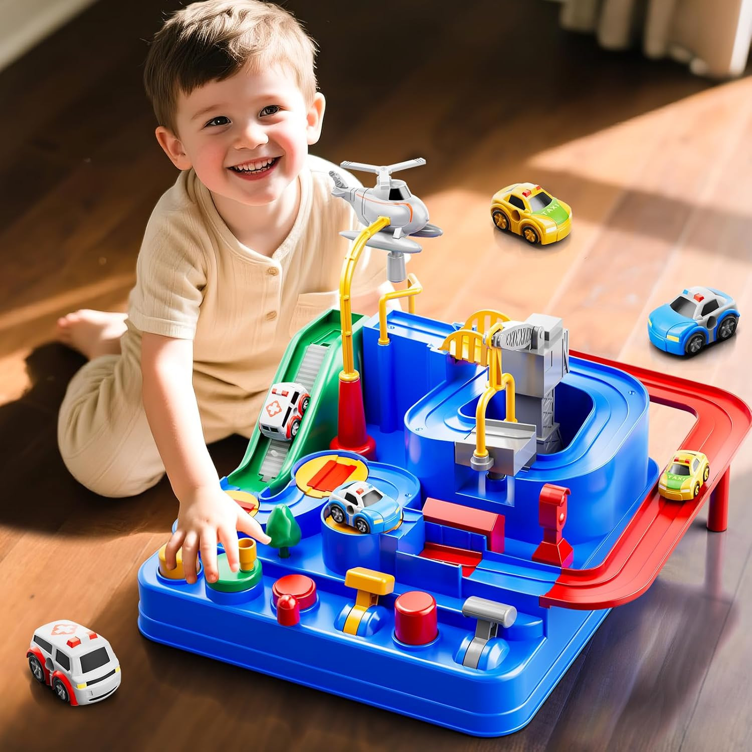 Car Race Track for Kids Ages 4-8, Kids Car Toys for 3 Year Old Boys, Race Track