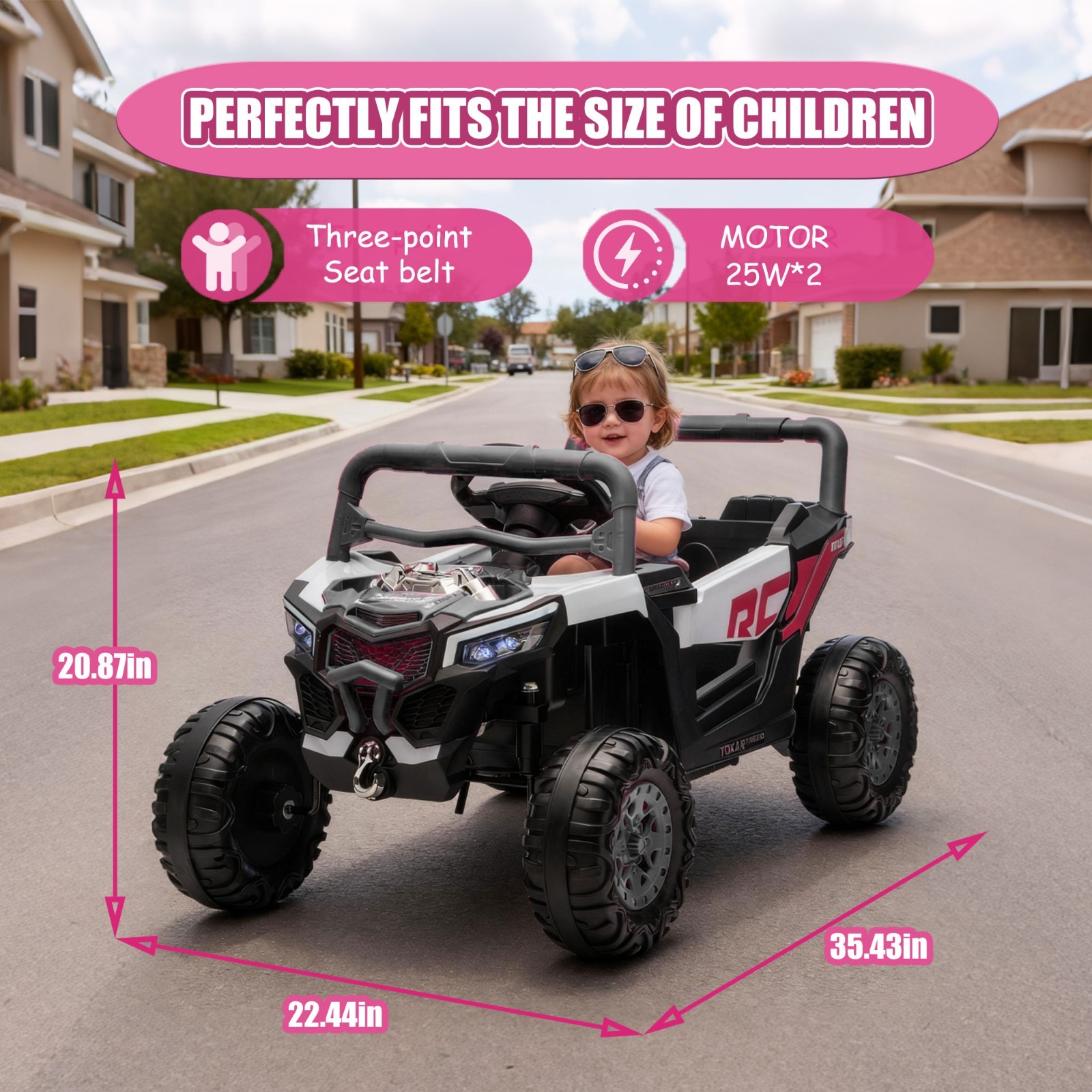 12V Kids Ride on UTV Electric Power Wheels Toy Off-Road Car W/ Remote LED, BlacK