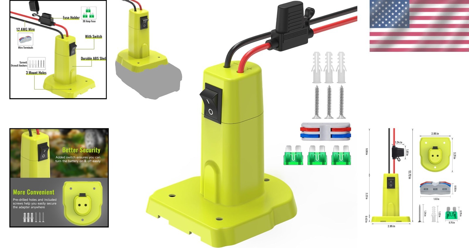 Comprehensive Power Wheel Adapter Kit for Ryobi 18V – Fuses & Wiring Included