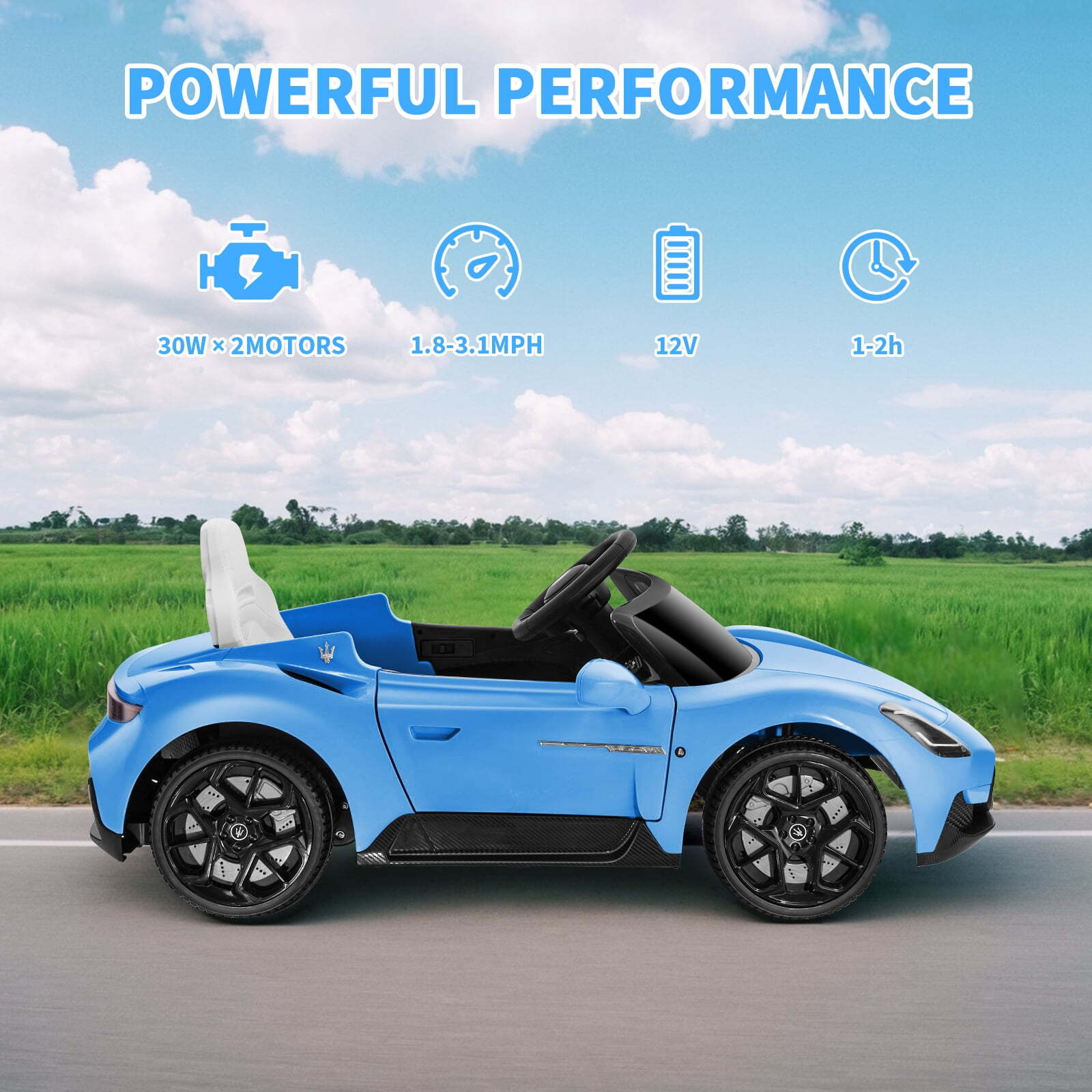 12V Kids Ride on Cars Licensed Maserati, Electric Ride on Toys for Toddler with